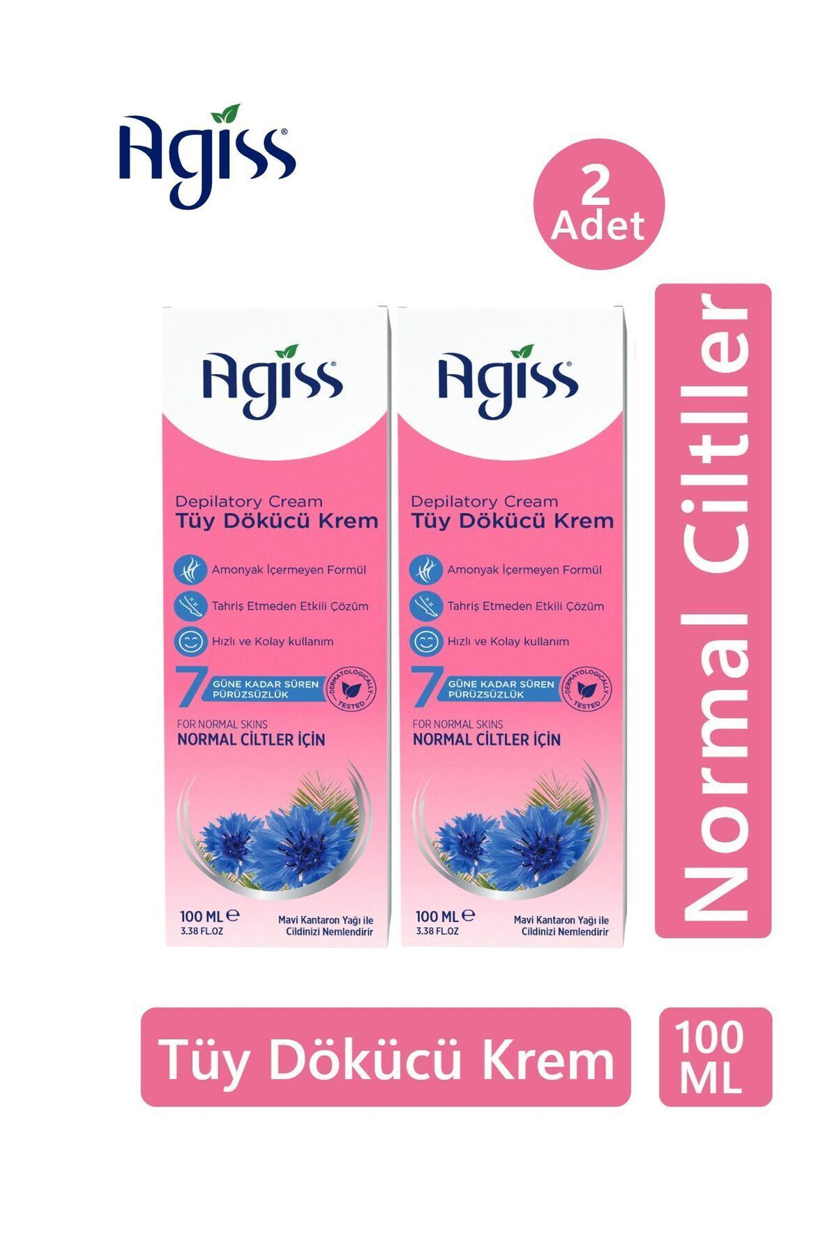 AGISS Tüy Dökücü Krem Normal Ciltler 100 ml 2'li