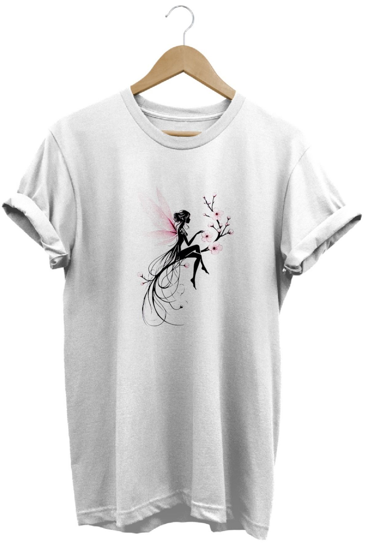 joyyfashion Peri kızı baskılı tişört