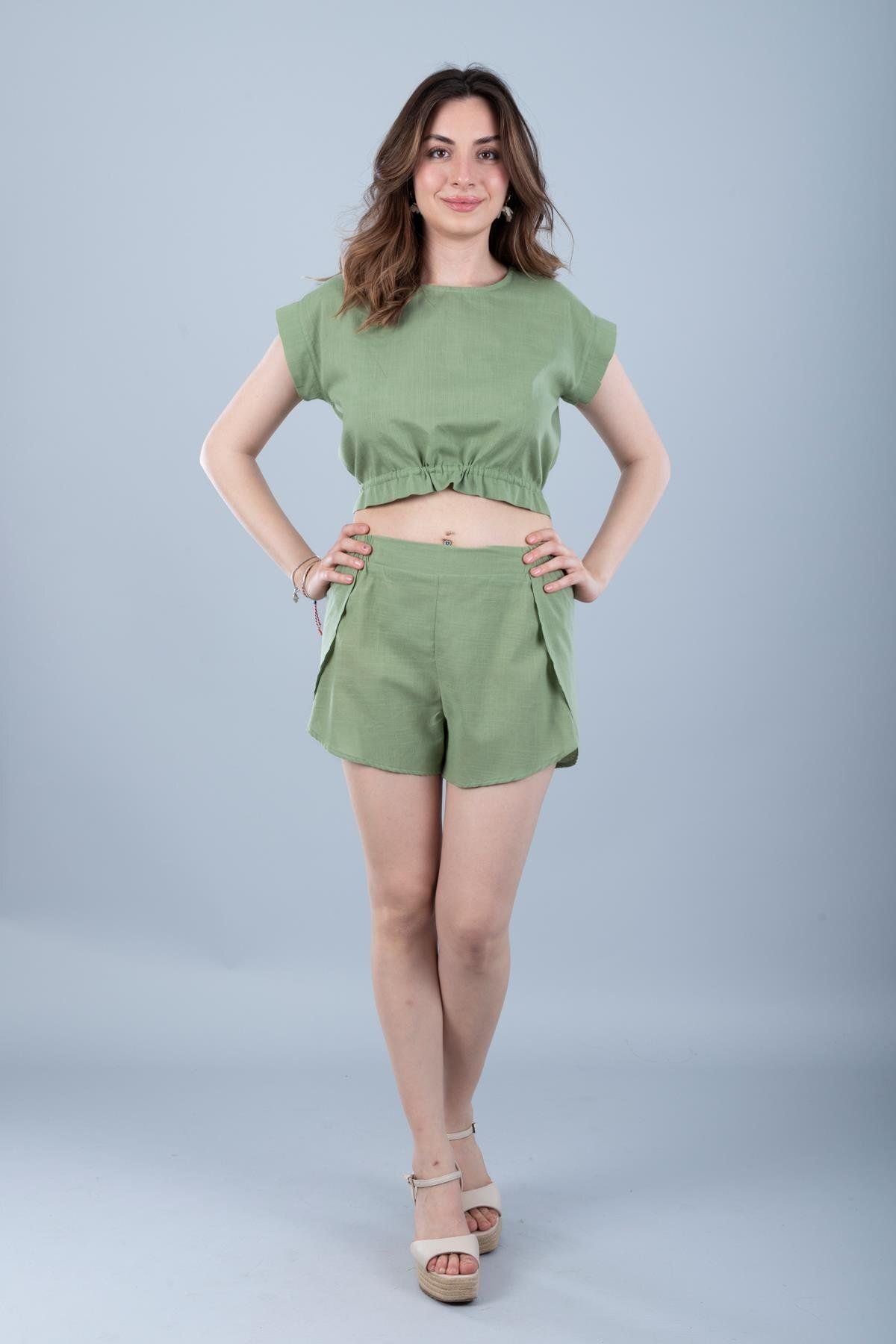 Bonitas Beachwear Pamuklu Şort Askeri Yeşil