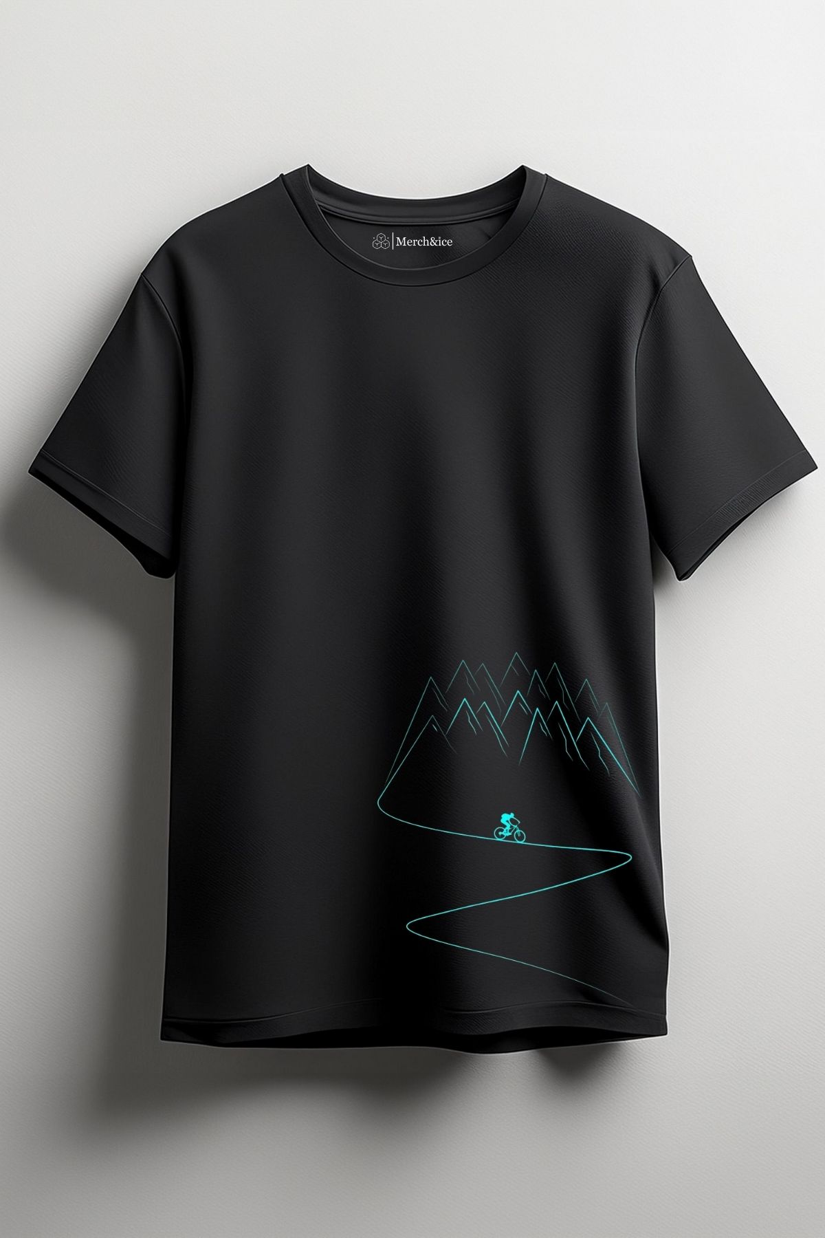 Merch&ice Dağdan İnen Bisiklet Baskılı Unisex T-Shirt