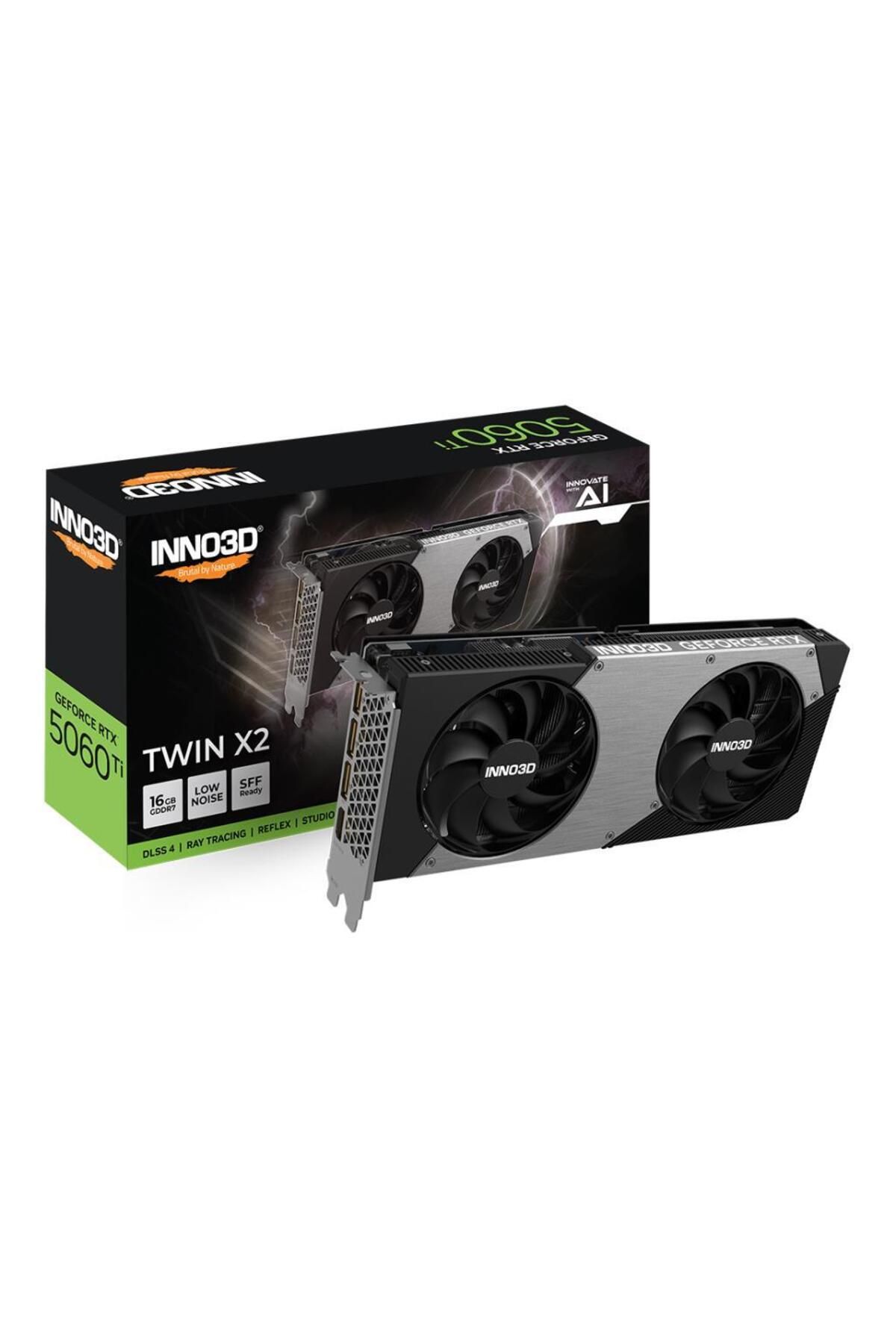INNO3D GeForce RTX5060Ti 16GB Twin X2 128Bit GDDR7 Ekran Kartı N506T2-16D7-191073N