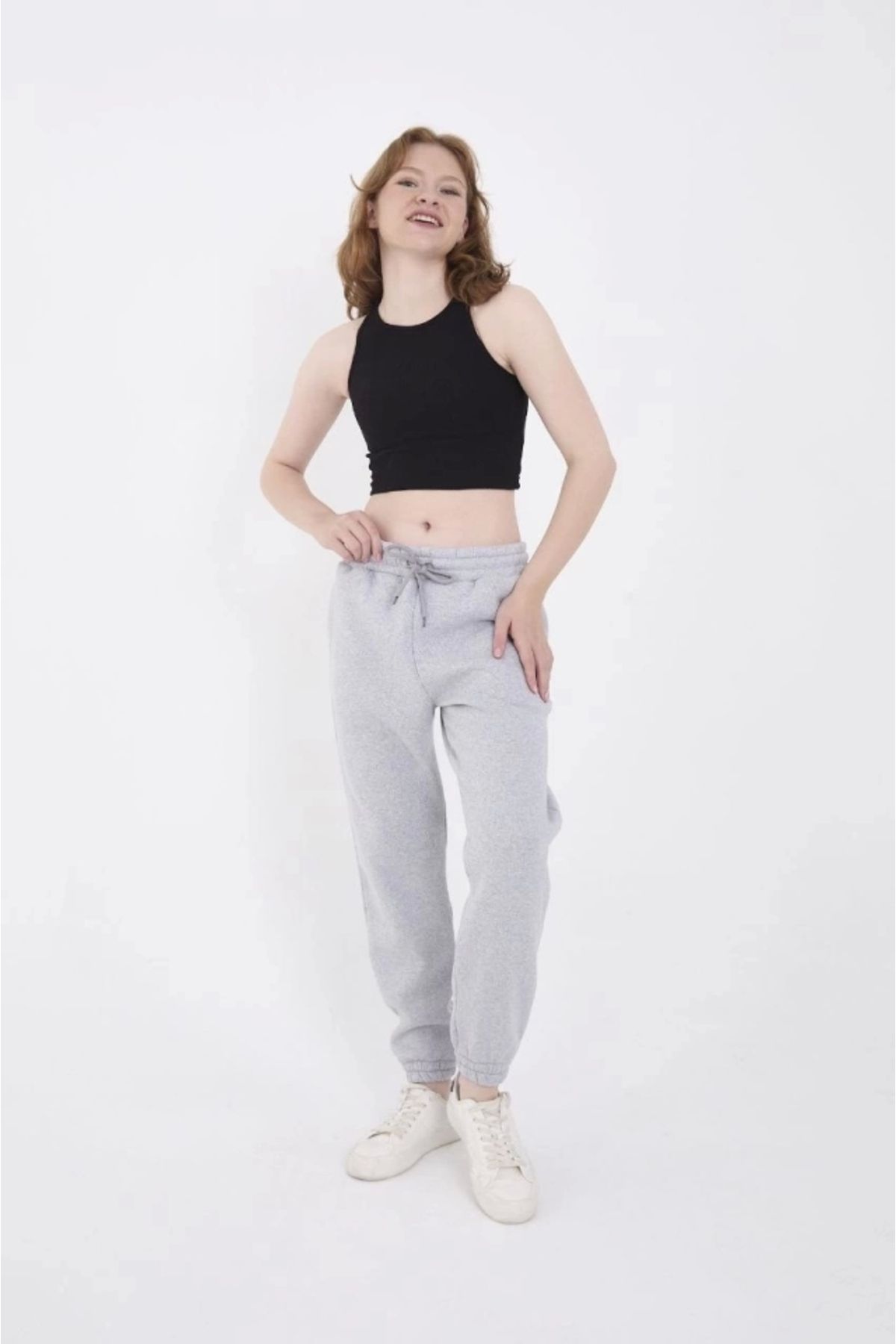 nedo7 Üç İplik Basic Lastikli Eşofman Pantolon - Gri