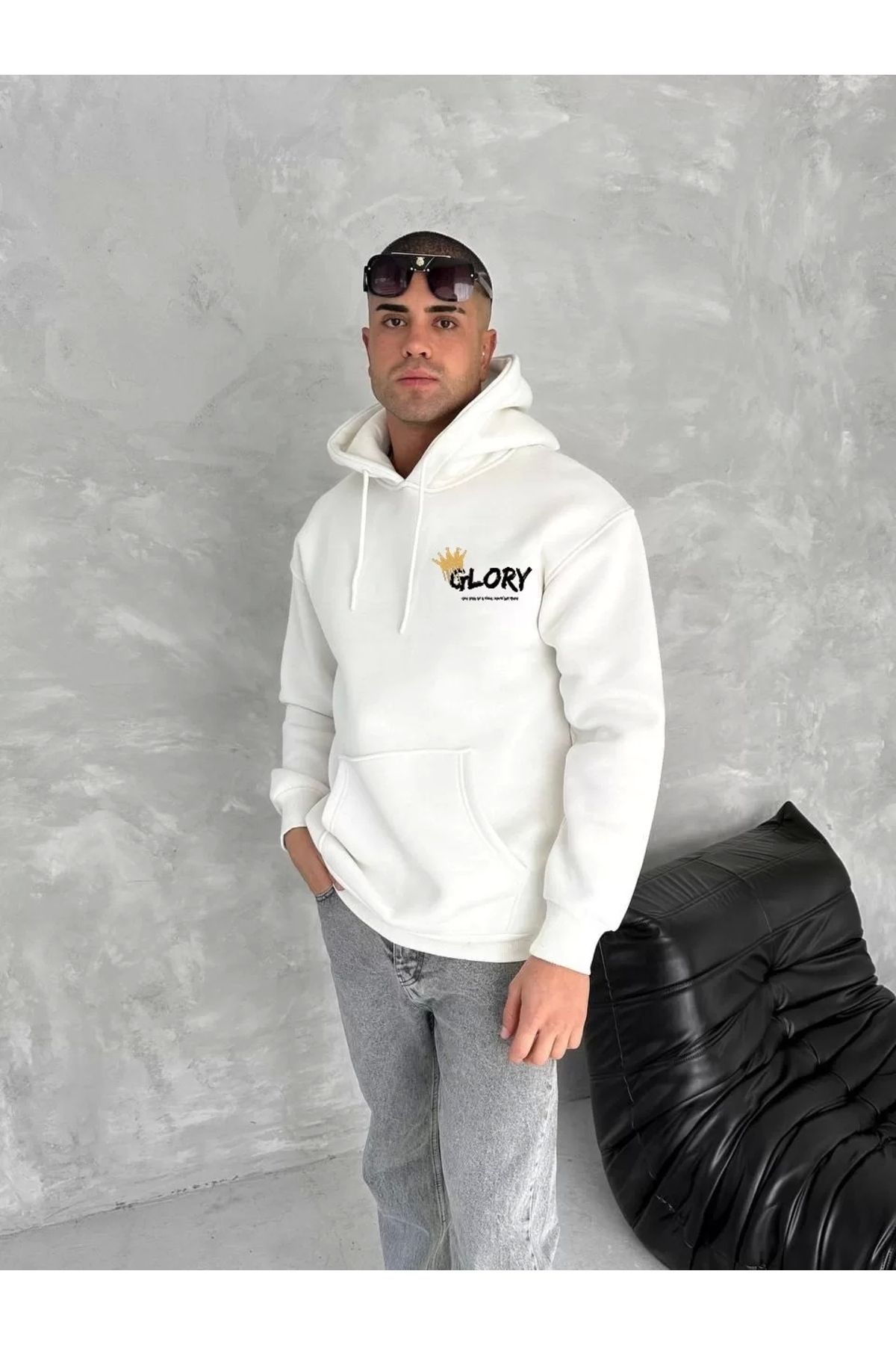 CVS Kışlık Üç İplik Kapüşonlu SweatShirt - Beyaz