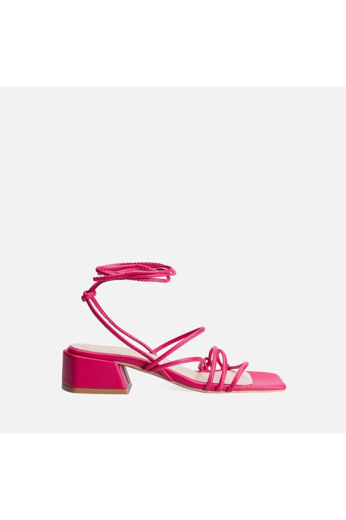 Shop58 Merdi Fuşya Cilt Topuklu Ayakkabı