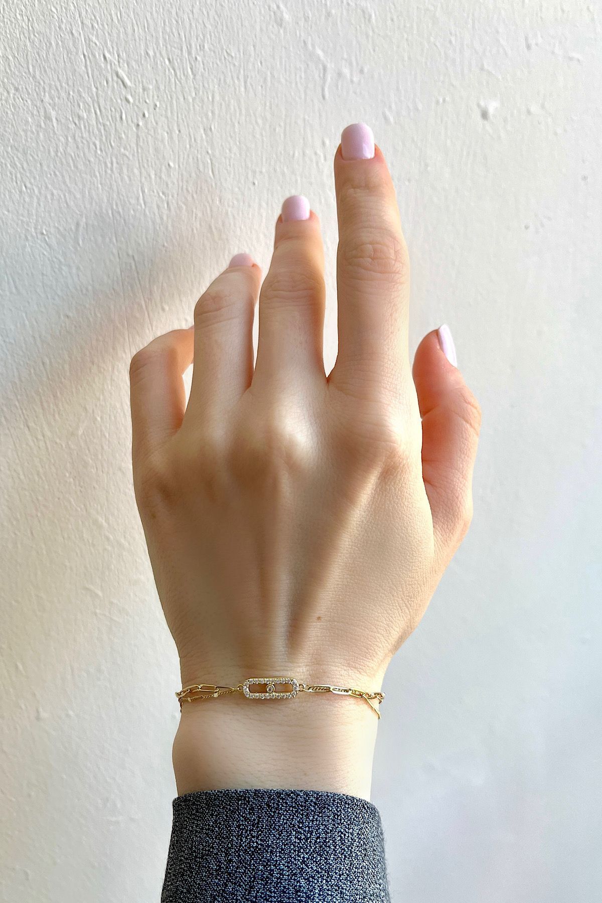 Bijou Luz Gold Nazar Göz Figürlü Çift Zincir Bileklik