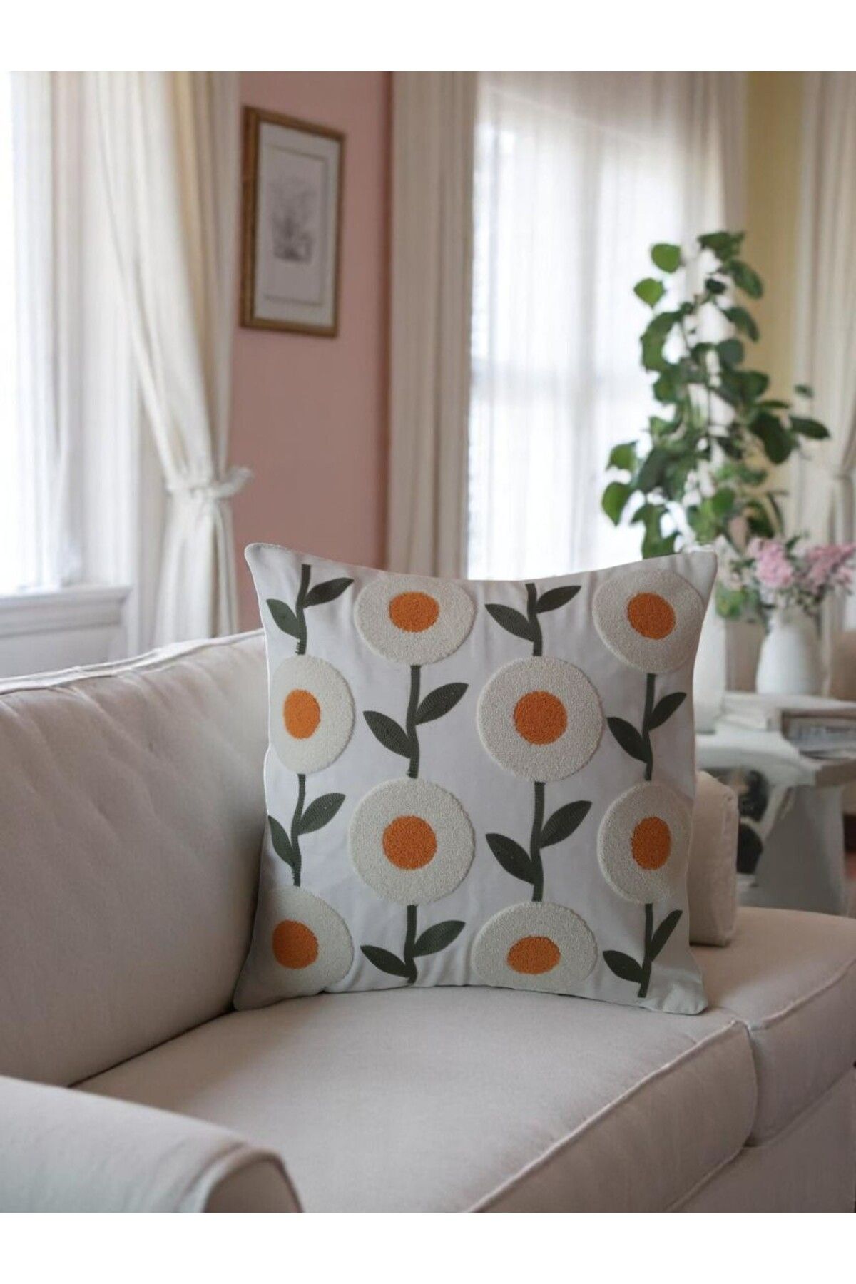 CheyİZ Home Punch Panç Kırlent Kılıfı 40x40 cm Tekli
