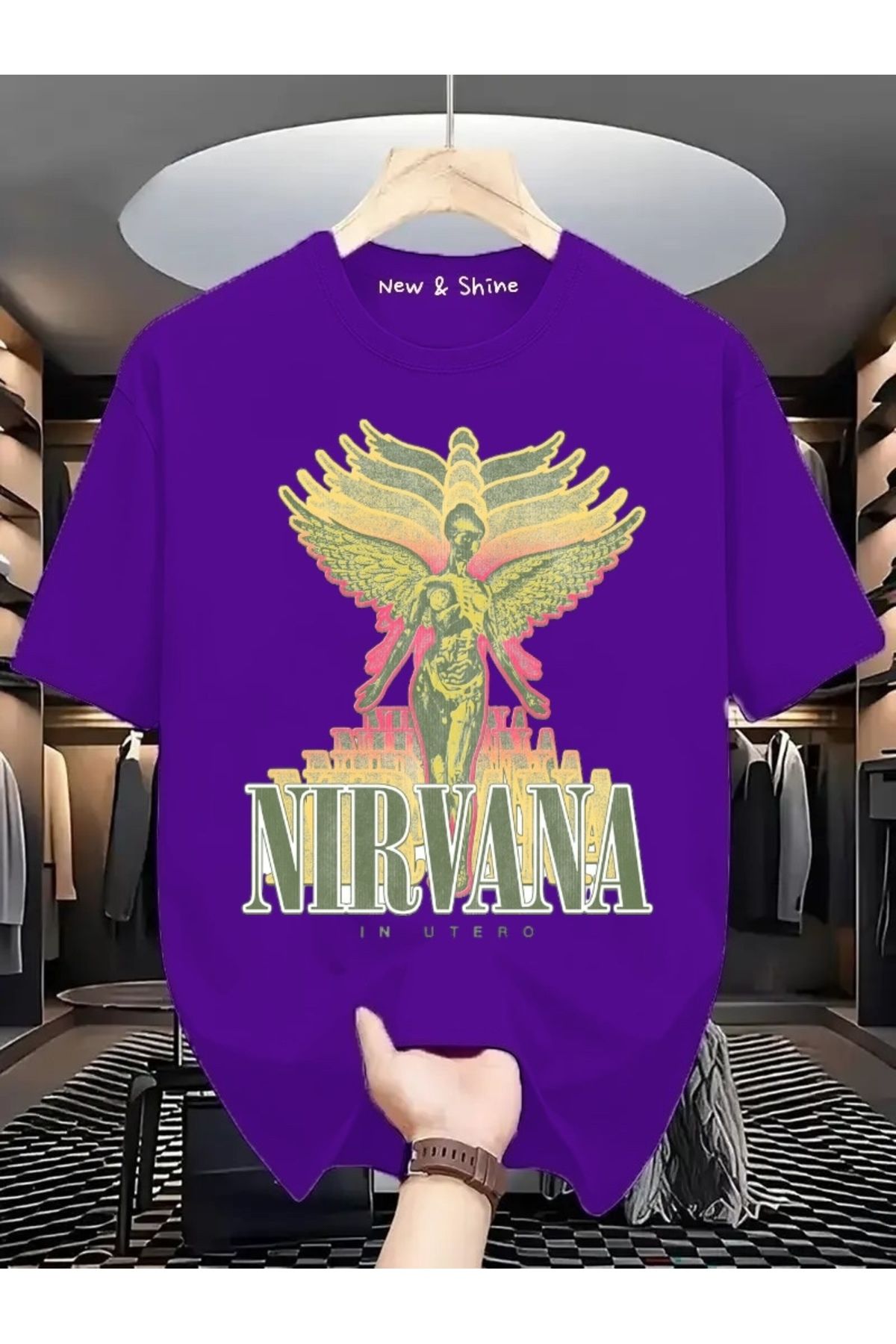 New Shine Nirvana Baskılı Oversize T-Shirt