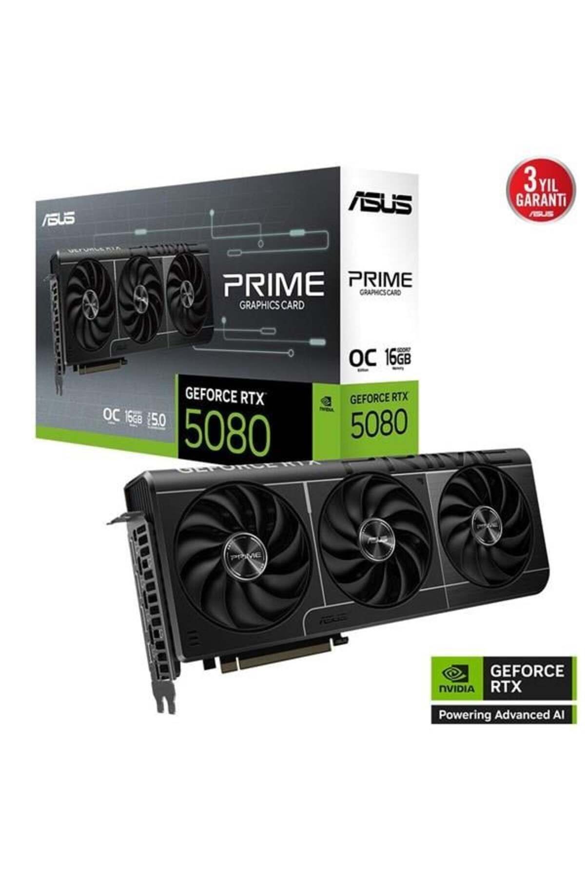 ASUS Rtx5080 16gb Prıme Rtx5080-o16g Gddr7 256bit Hdmı Dp Pcıe 5.0