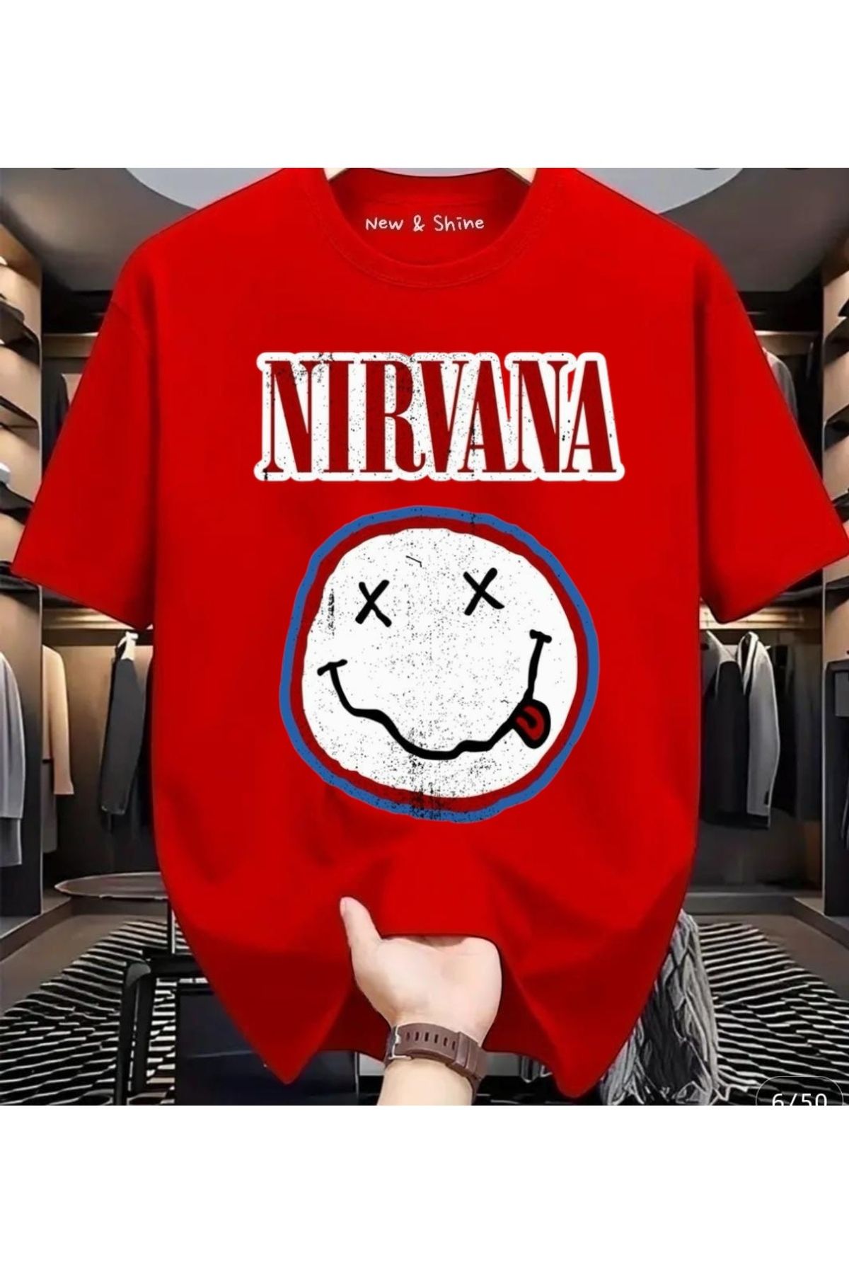 New Shine Nirvana Baskılı Oversize T-Shirt