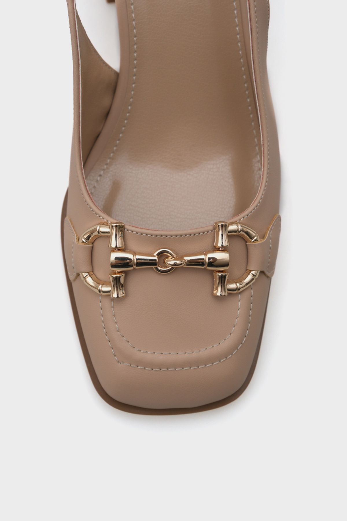 Capone Outfitters-Quinn Damenschuhe mit offenem Rücken, stumpfer Spitze und dickem Absatz und Schnalle 2