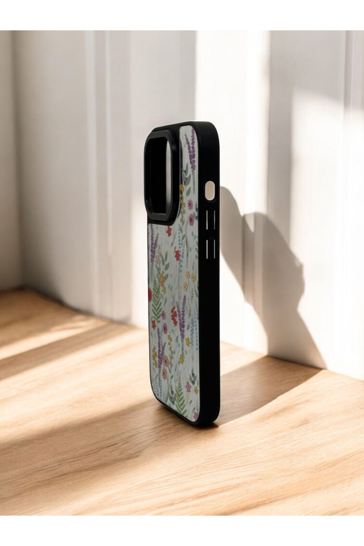 DUBİGOLD İPHONE 14 PRO UYUMLU ÇİÇEK DESENLİ AYNALI TELEFON KILIFI