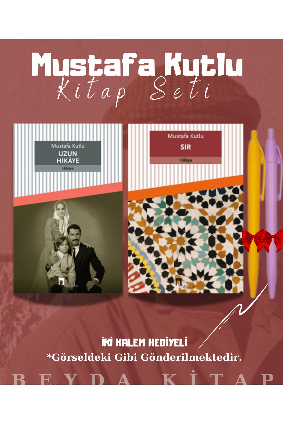 Dergah Yayınları Uzun Hikaye - Sır - Mustafa Kutlu - Kitap Seti - Kalem Hediyeli