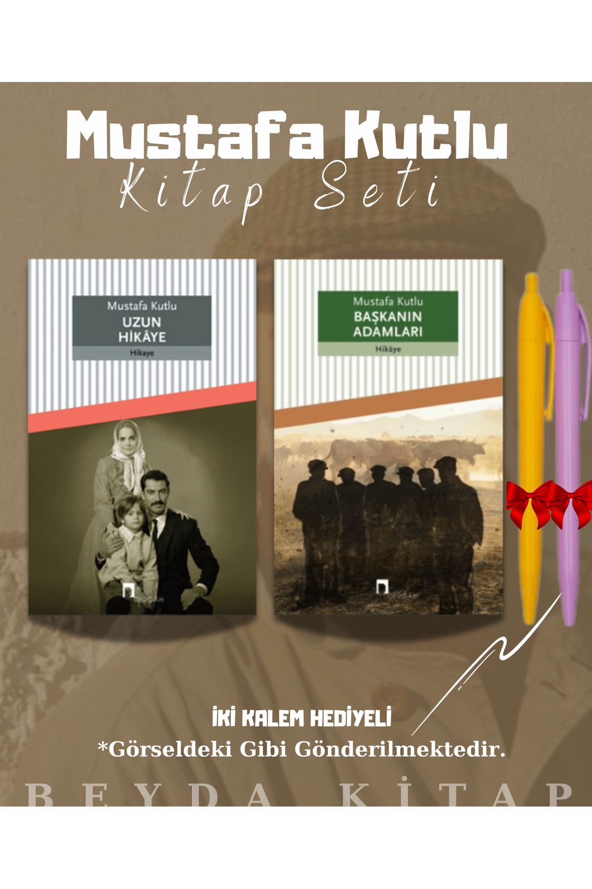 Dergah Yayınları Uzun Hikaye - Başkanın Adamları - Mustafa Kutlu - Kitap Seti - Kalem Hediyeli