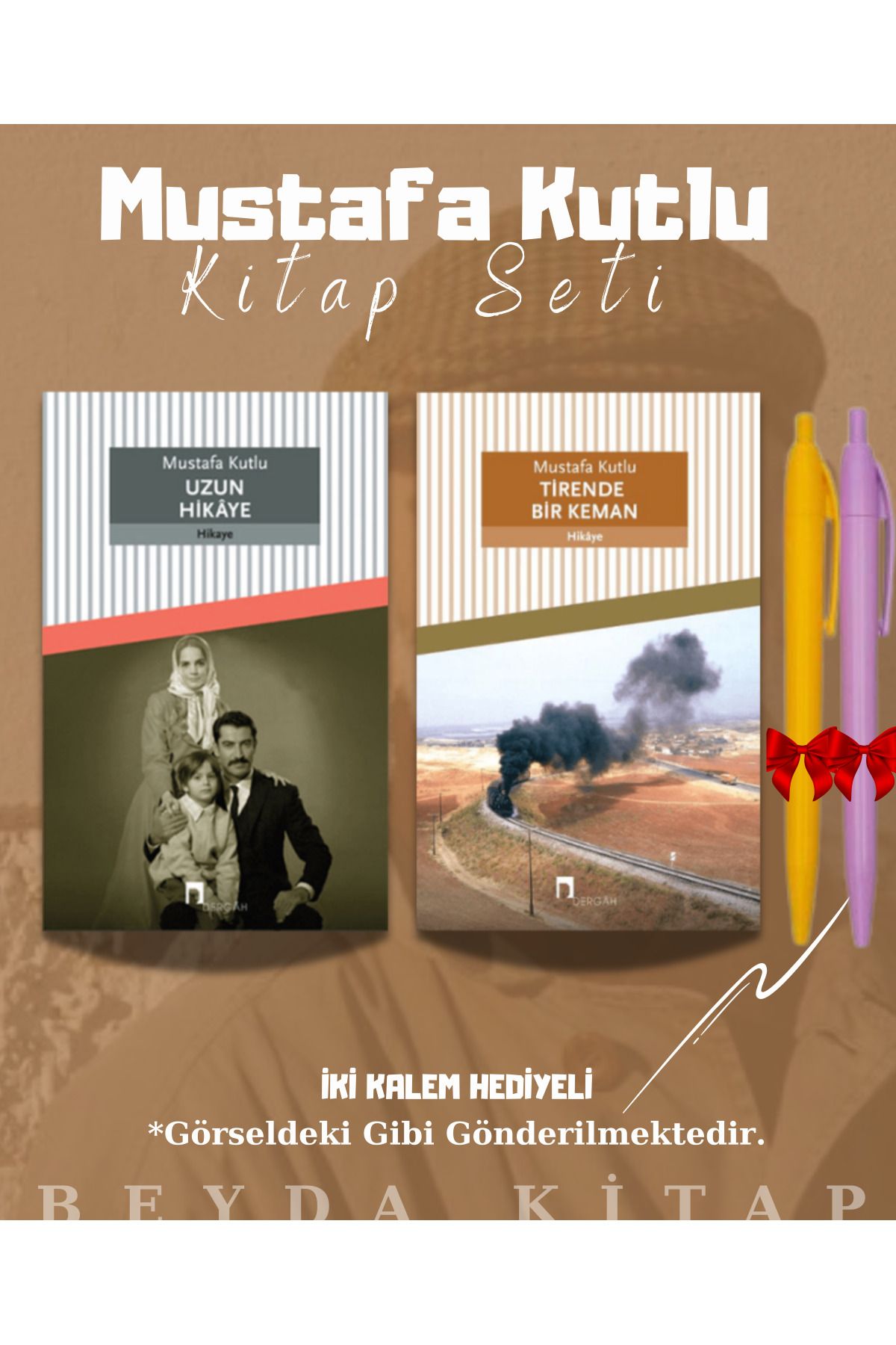 Dergah Yayınları Uzun Hikaye - Tirende Bir Keman - Mustafa Kutlu - Kitap Seti - Kalem Hediyeli