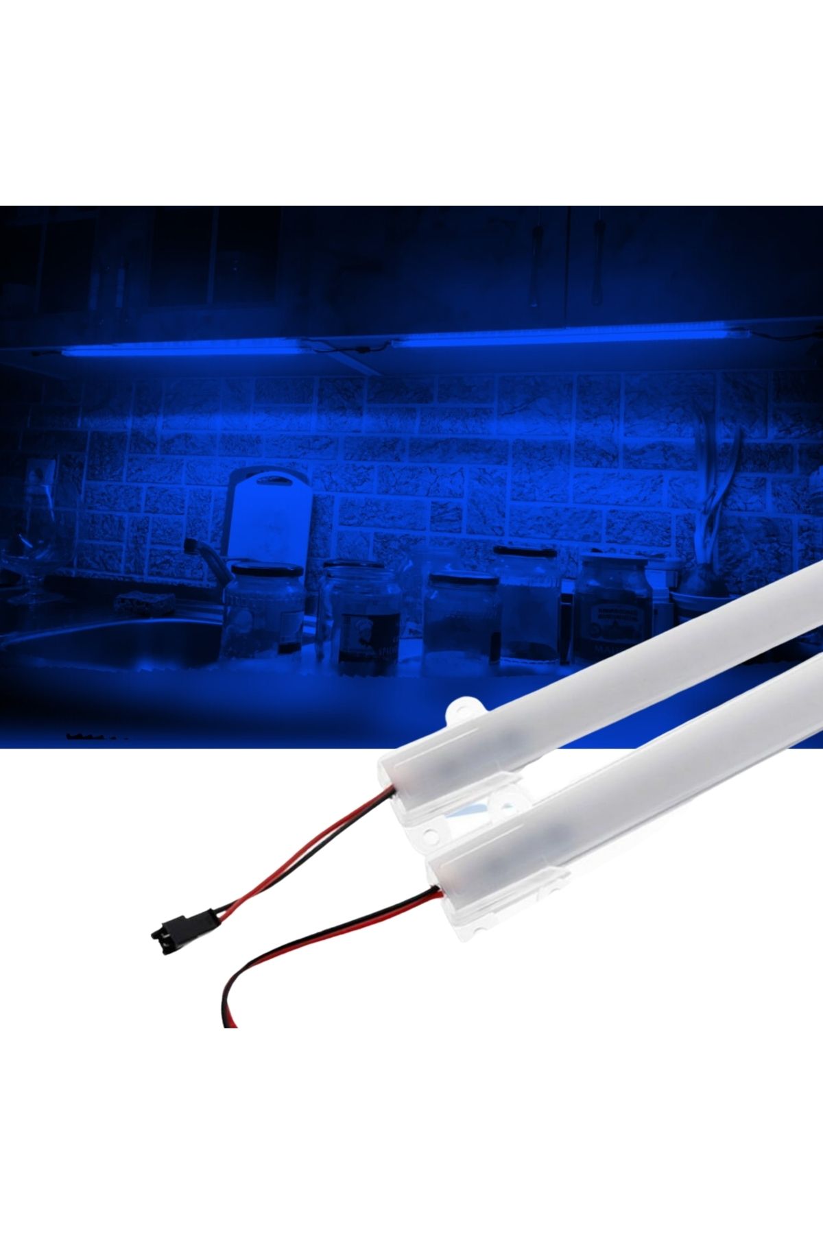 burul SB-6511 2 Adet 50 Cm 220v Opak Çubuk Bar Led Mavi Işık