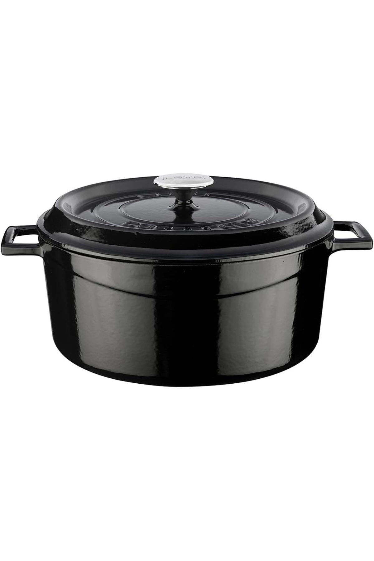 DERİK Derik Döküm Yuvarlak Tencere, Trendy, 28 cm, 6.71 L Hacim, Siyah YENİ 1122015