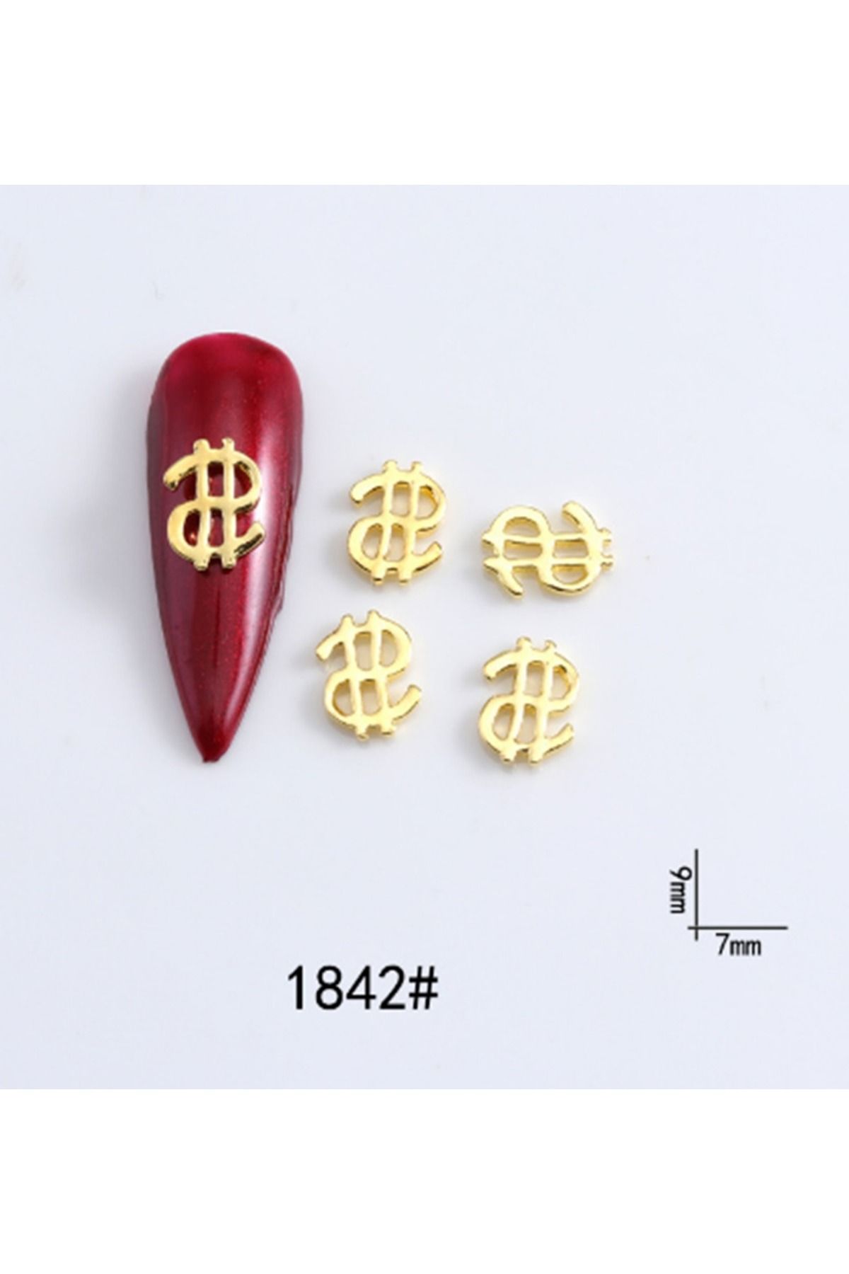 Beauty Box 5 Adet Dolar Tırnak Süsü Amerikan Doları Rich Girl Tırnak Süsleri Nail Charms Nail Art Objeleri