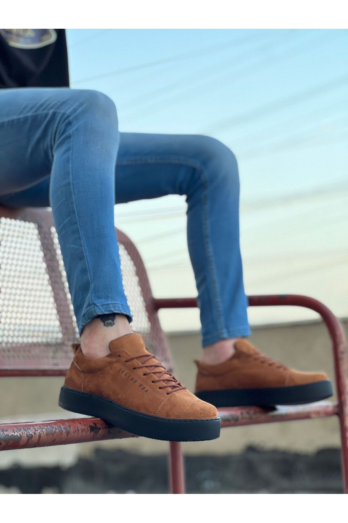 pabucmarketi Bağcıklı Erkek Spor Ayakkabı TABA SÜET (SİYAH TABAN)