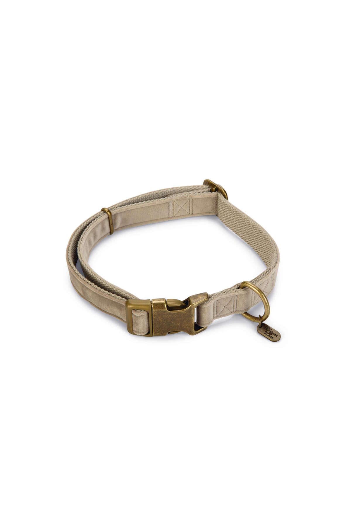 Beeztees DBL Köpek Tasması, Kadife, Gri, 48-70cm, 25mm GLSTD