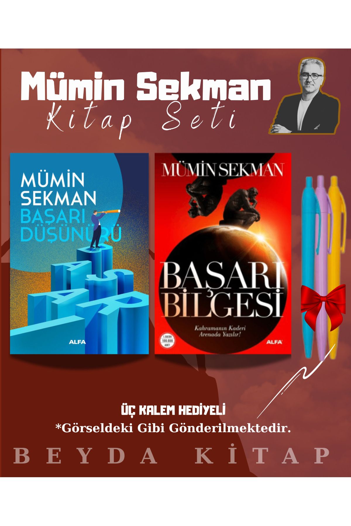 Alfa Yayınları Başarı Düşünürü - Başarı Bilgesi - Mümin Sekman - Kalem Hediyeli - Kitap Seti