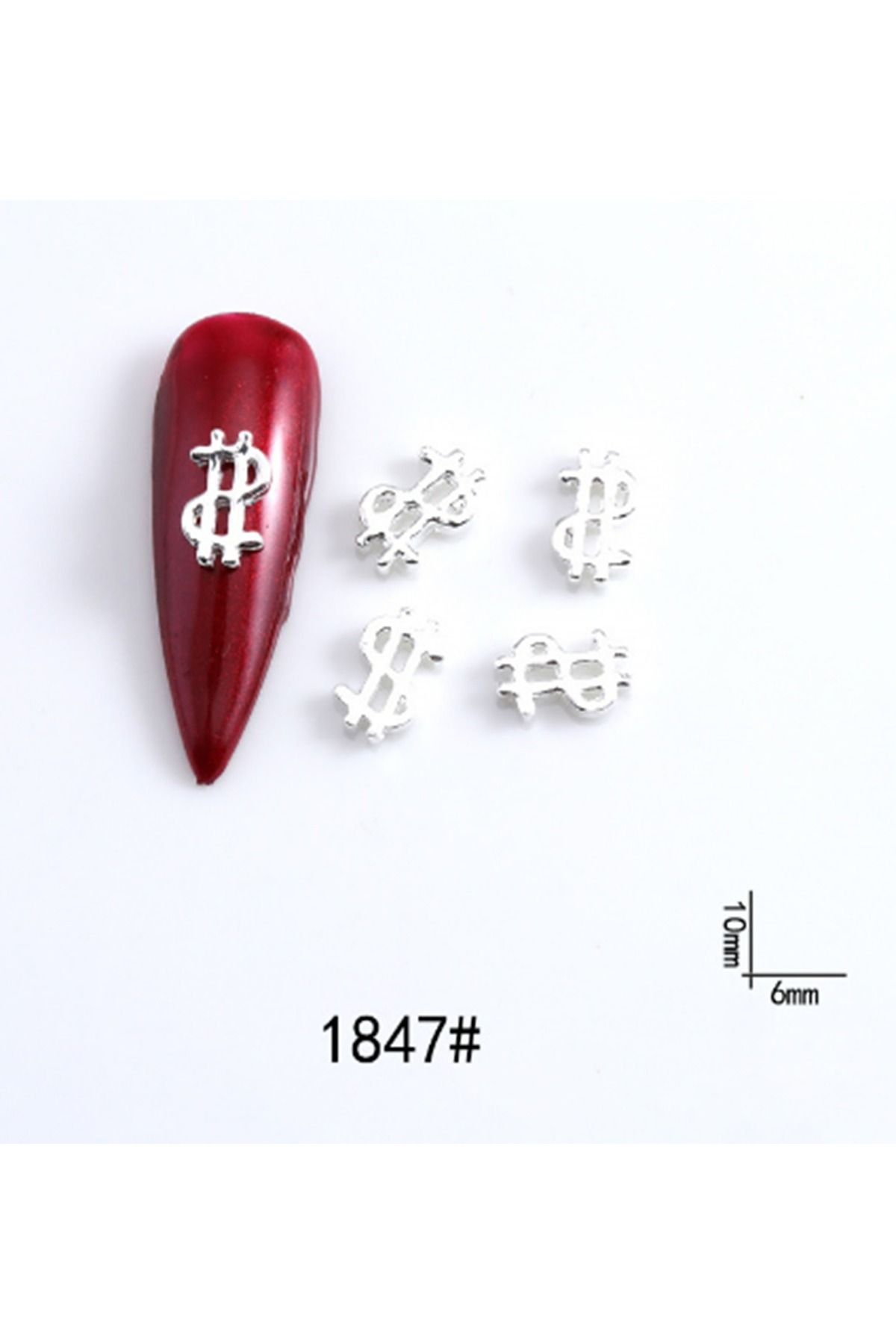 Beauty Box 5 Adet Dolar Tırnak Süsü Amerikan Doları Rich Girl Tırnak Süsleri Nail Charms Nail Art Objeleri