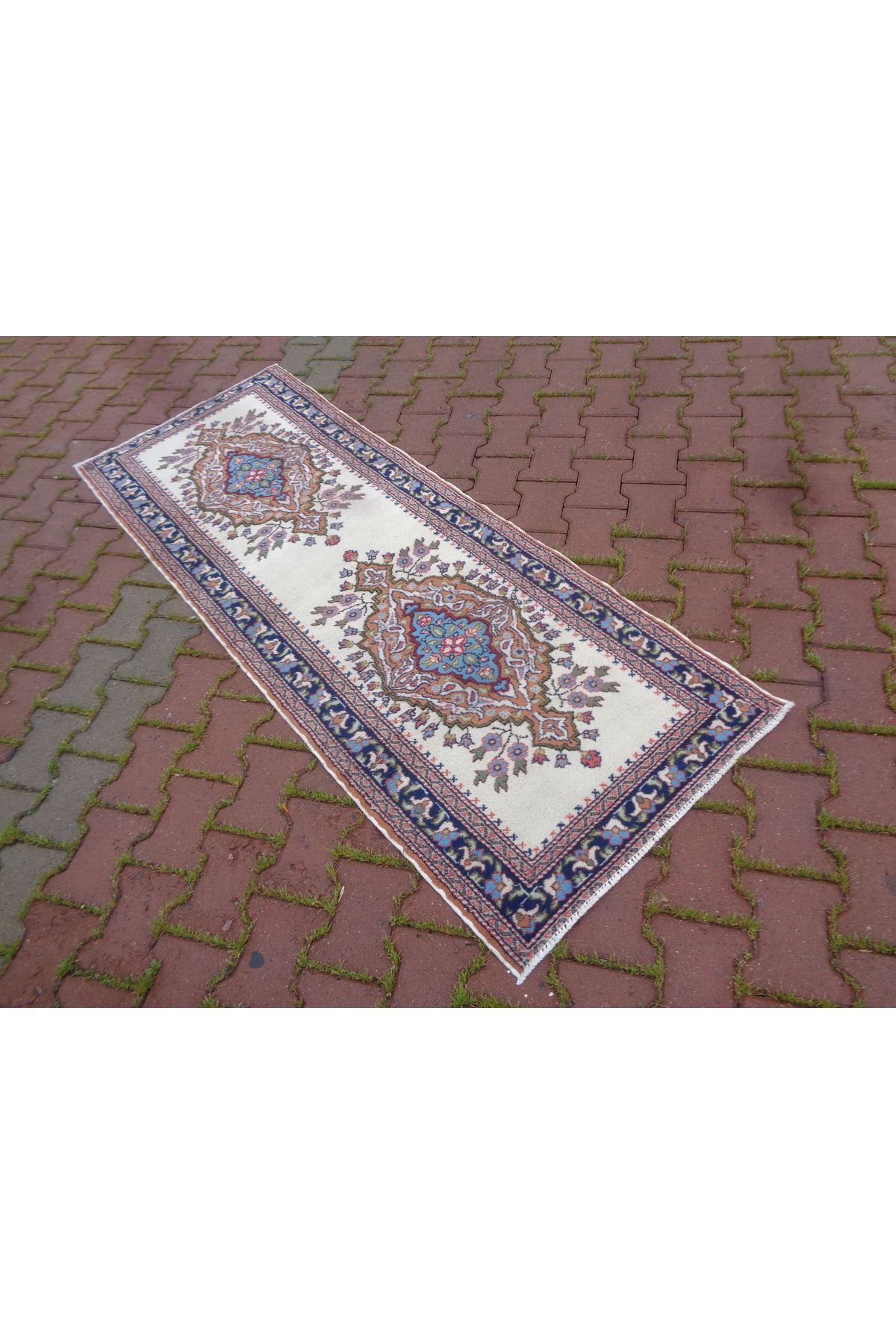ŞAHMERDANOĞLU Şahmerdanoğlu 77x 205 Cm El Dokuma Harika Kayseri/Bünyan Mini Yolluk Halı, Bohem Country Dekor d22