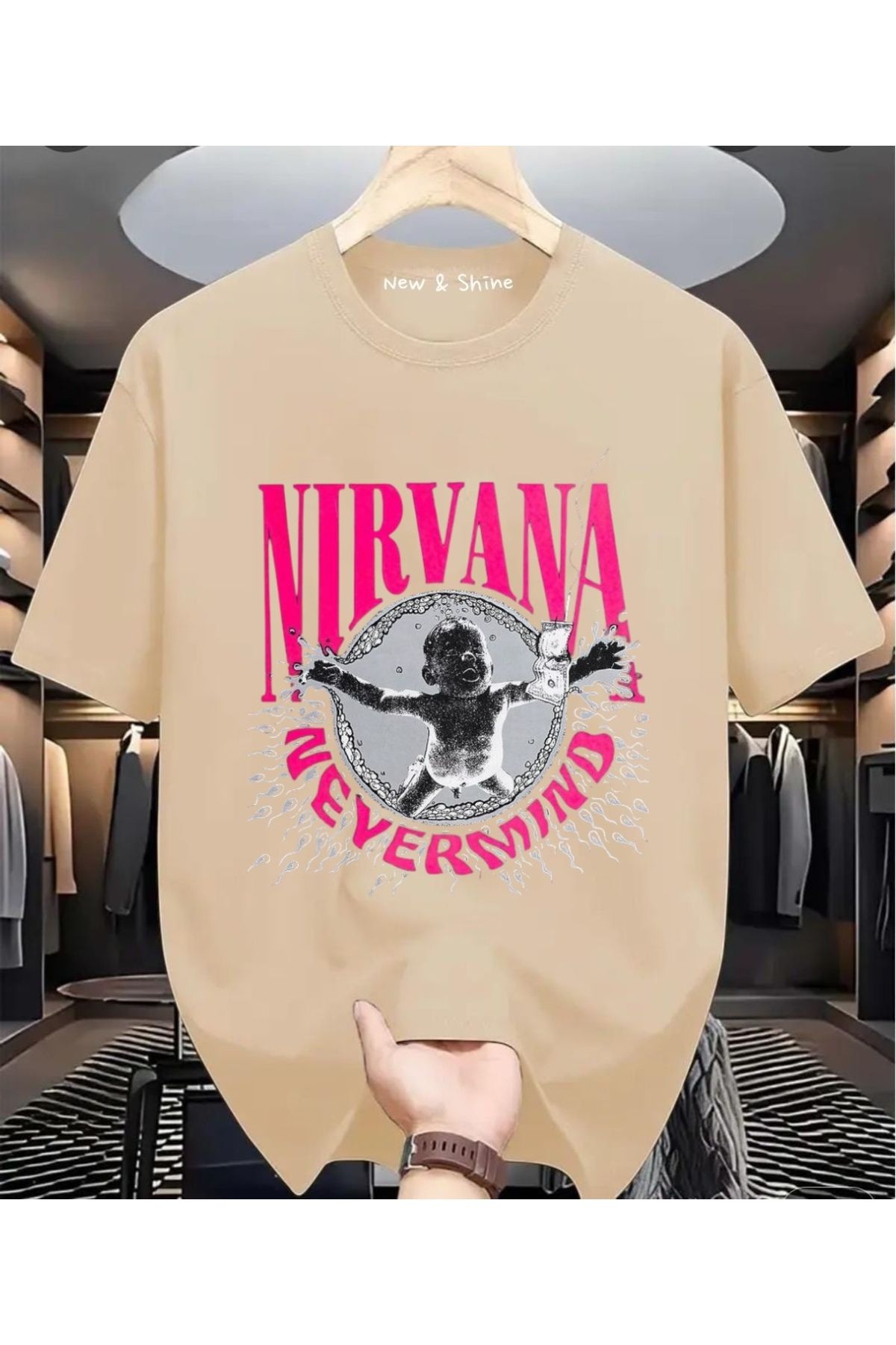 New Shine Nirvana Baskılı Oversize T-Shirt
