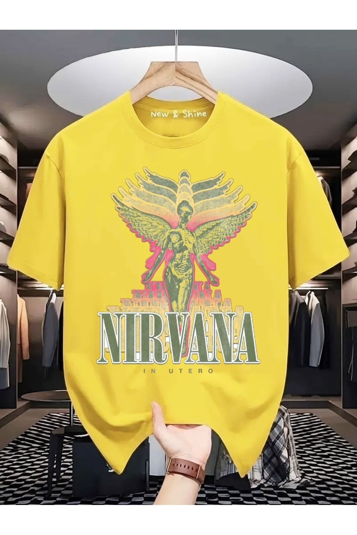 New Shine Nirvana Baskılı Oversize T-Shirt