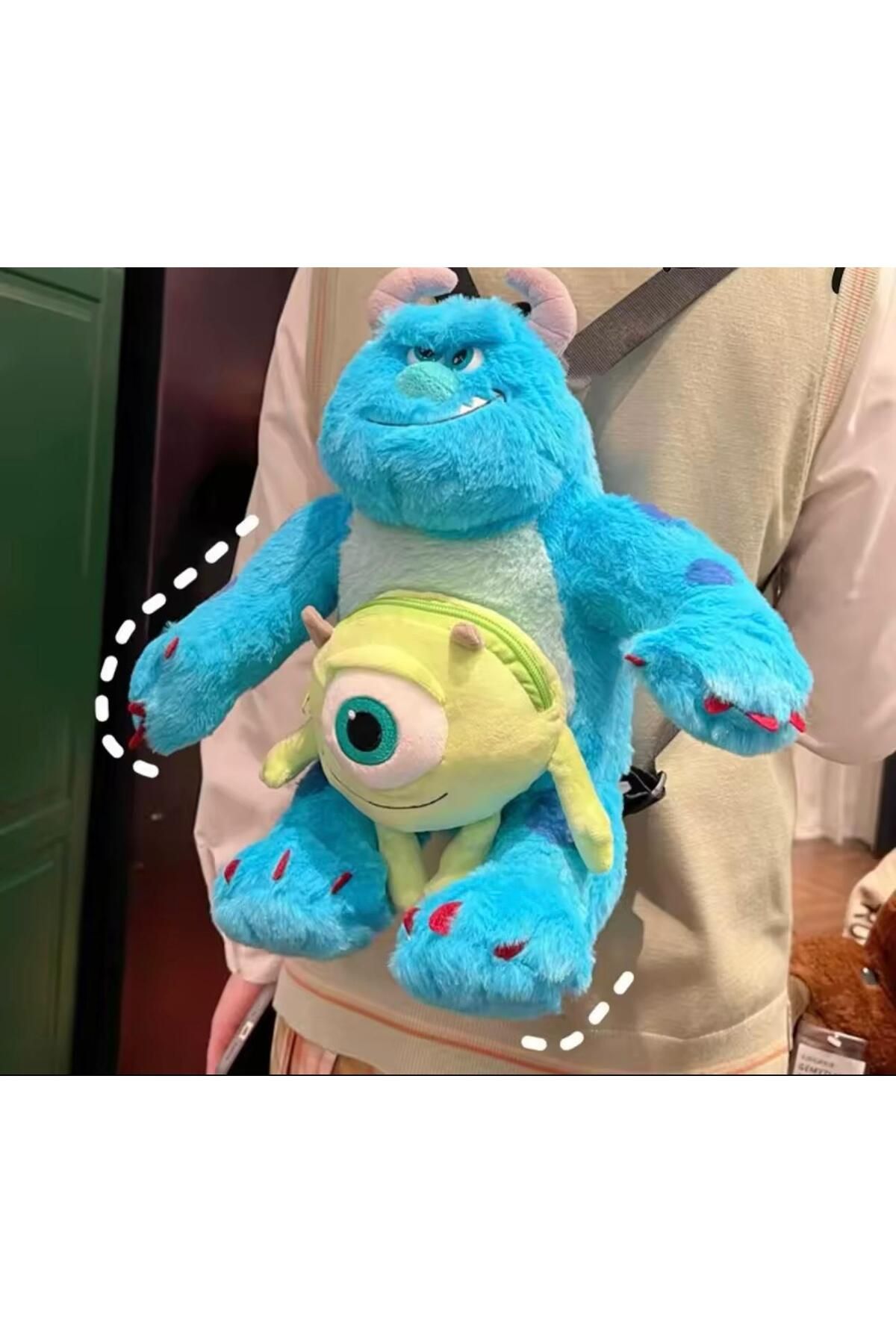 onestophub Peluş bebek sırt çantası canavar Sullivan peluş sırt çantası karikatür sevimli moda sırt çantaları