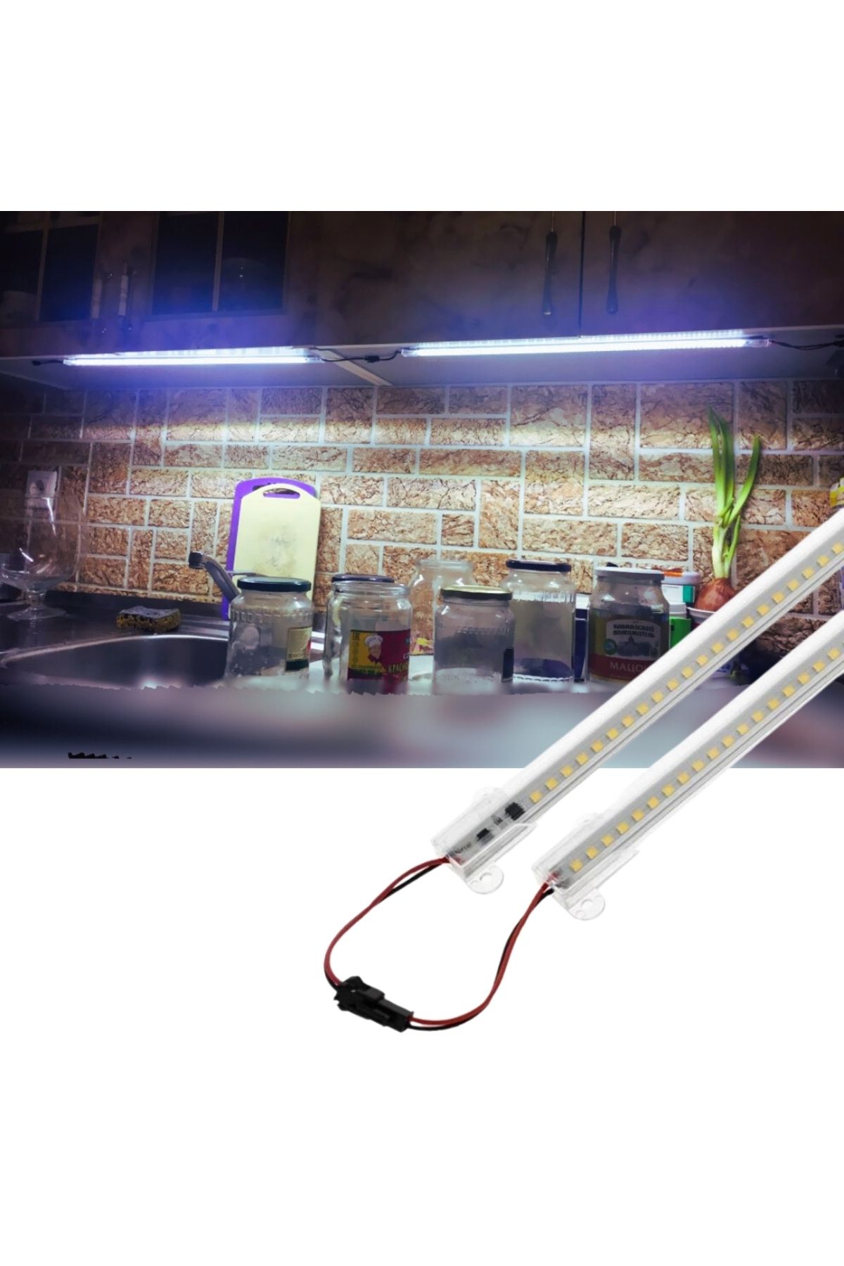 burul SB-6511 2 Adet 50 Cm 220v Şeffaf Çubuk Bar Led Beyaz Işık
