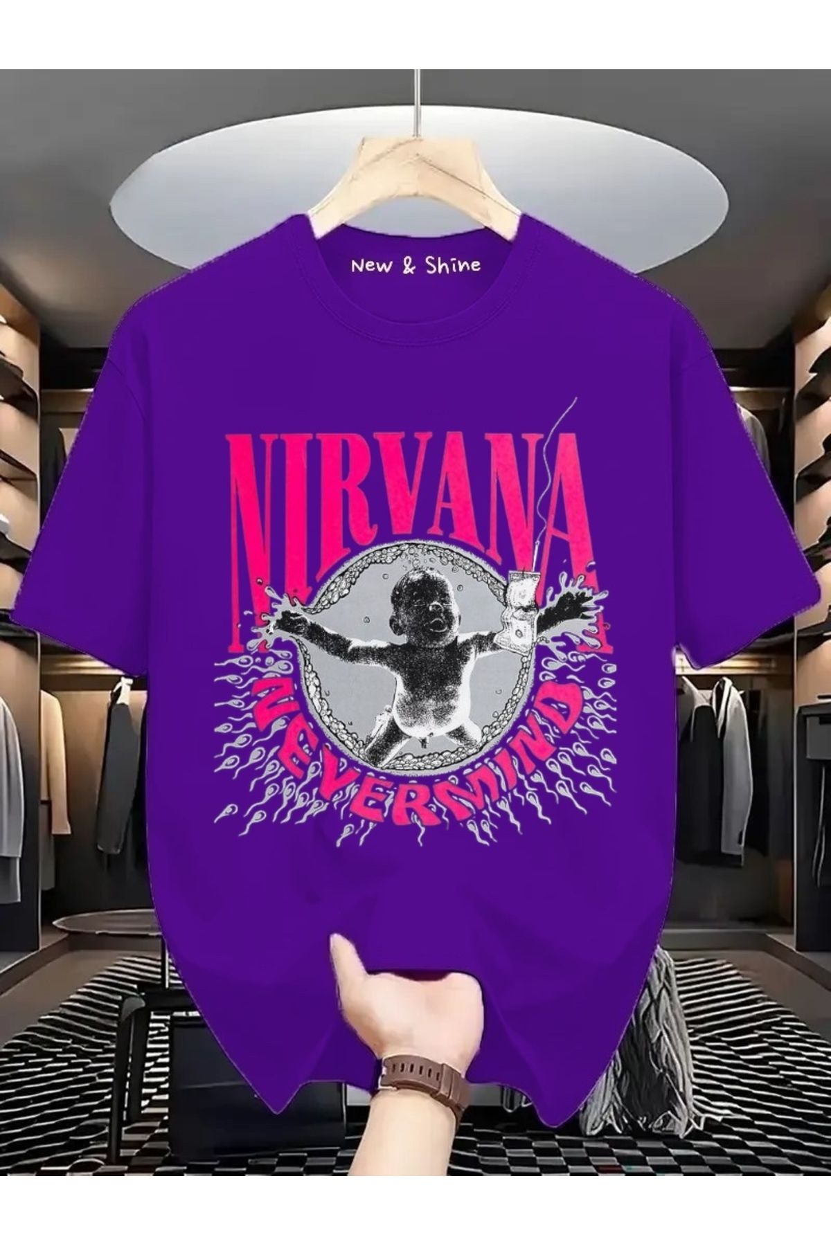 New Shine Nirvana Baskılı Oversize T-Shirt