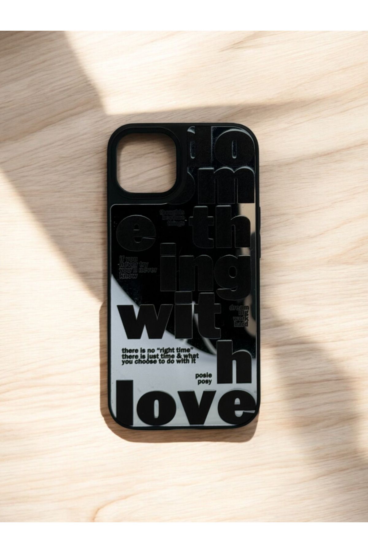 DUBİGOLD İPHONE 14 UYUMLU WİTH LOVE AYNALI TELEFON KILIFI