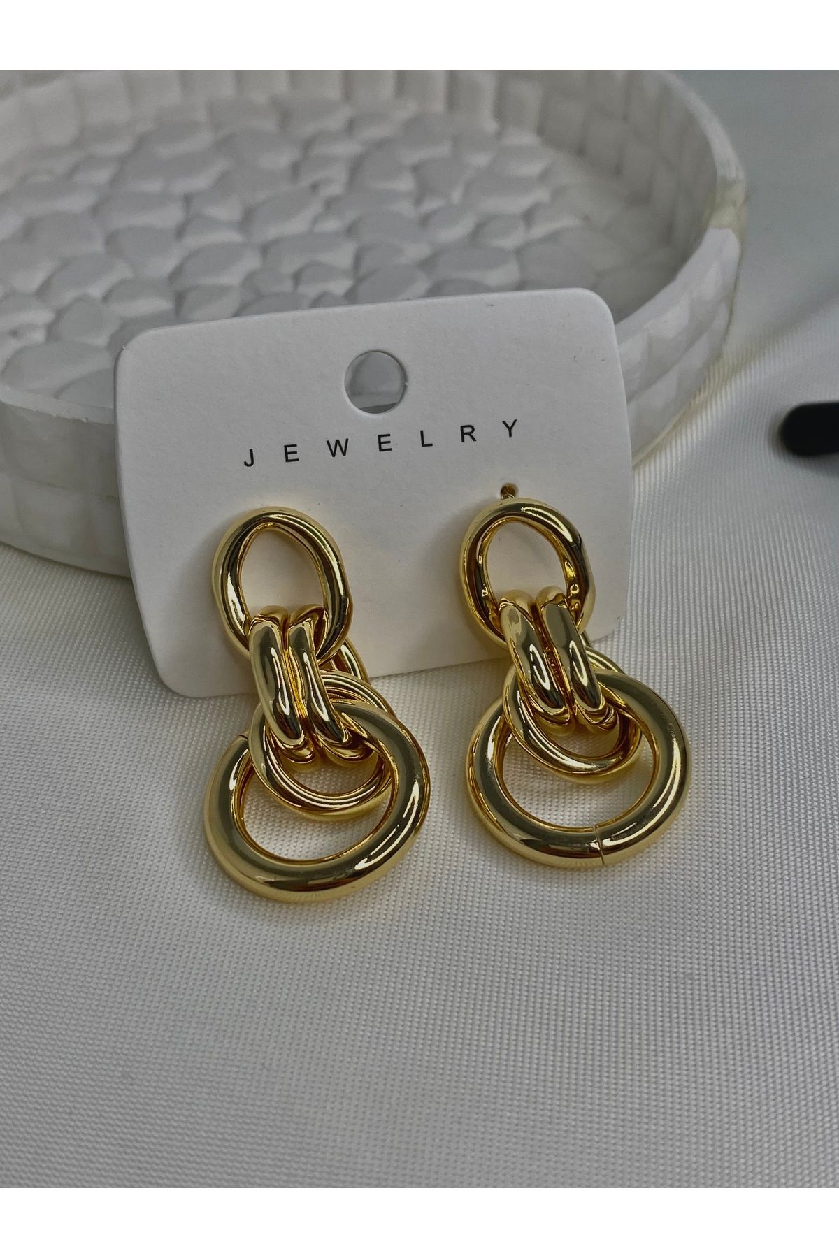 Tasarım Gold Düğüm Küpe