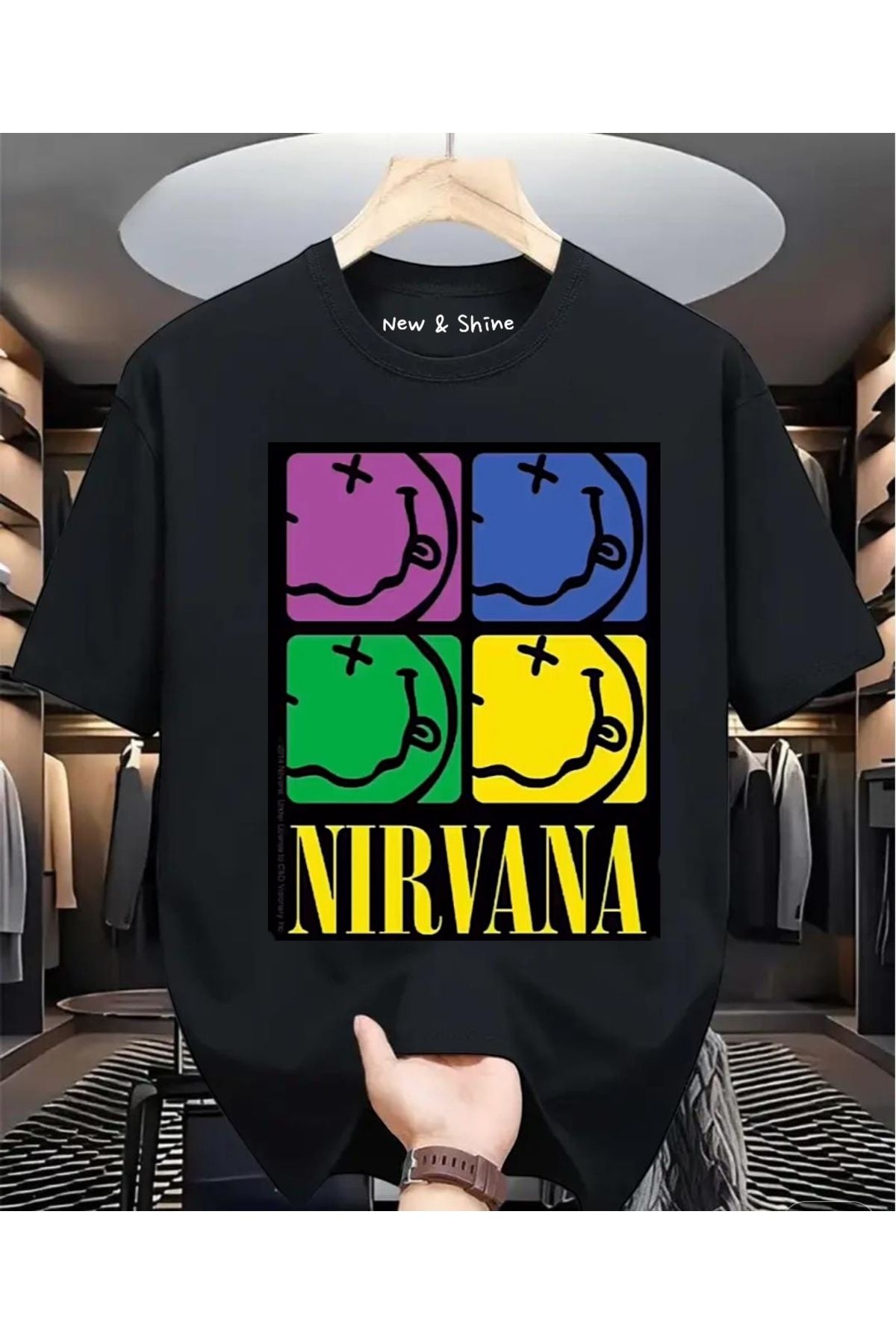 New Shine Nirvana Baskılı Oversize T-Shirt