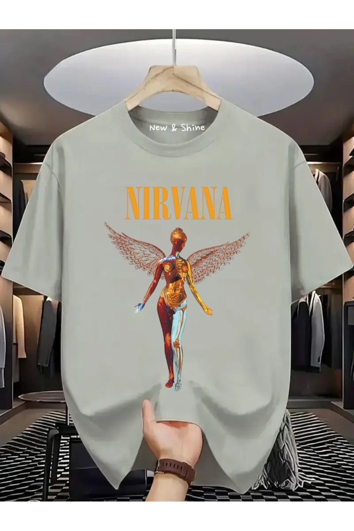 New Shine Nirvana Baskılı Oversize T-Shirt