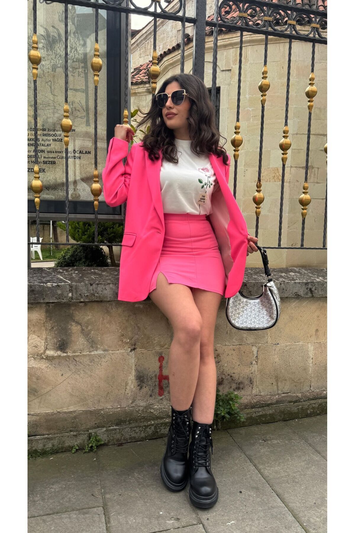SUNAYBUTİK PEMBE CEKET-L - Pembe