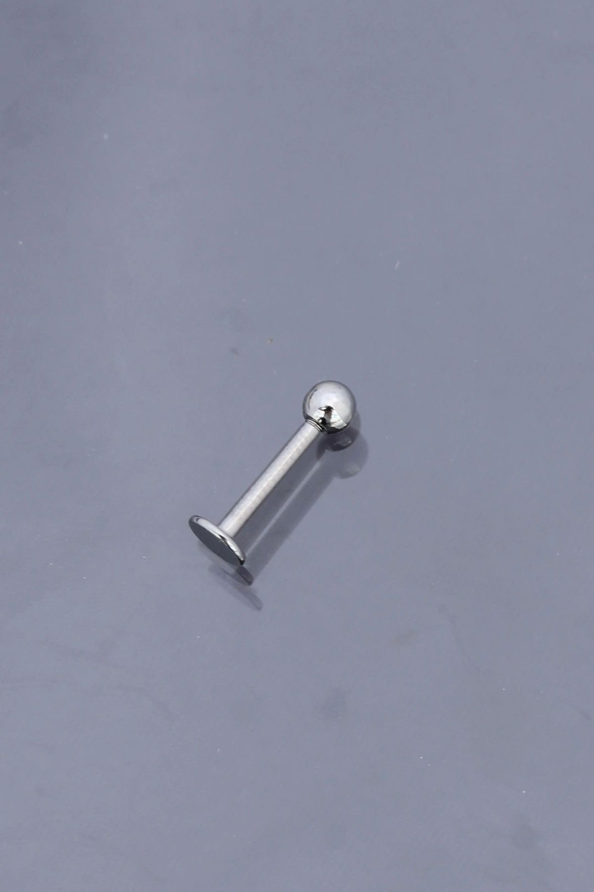 Clariss Silver Renk Düz Bar Tek Taraflı Top Model 316L Cerrahi Çelik Piercing