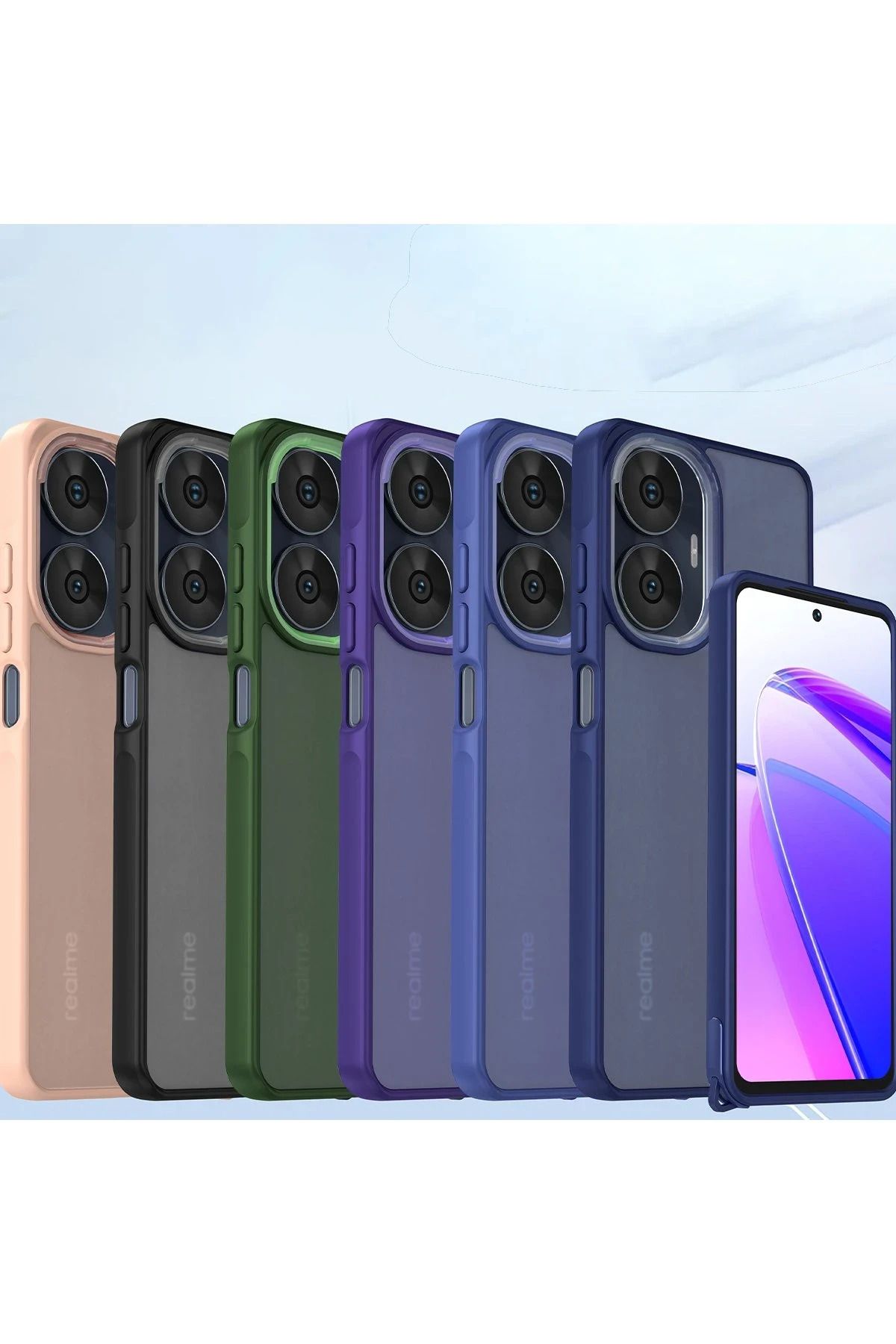 NewFace Realme C55 Kılıf Elegant Kapak - Lacivert FLKRY