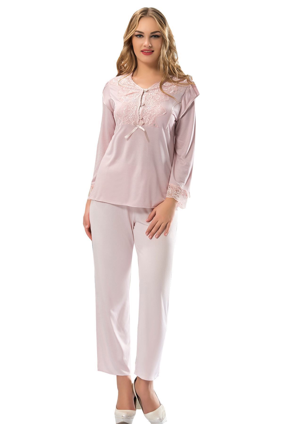 Apollo Butik Ekru Penye Pijama Takımı