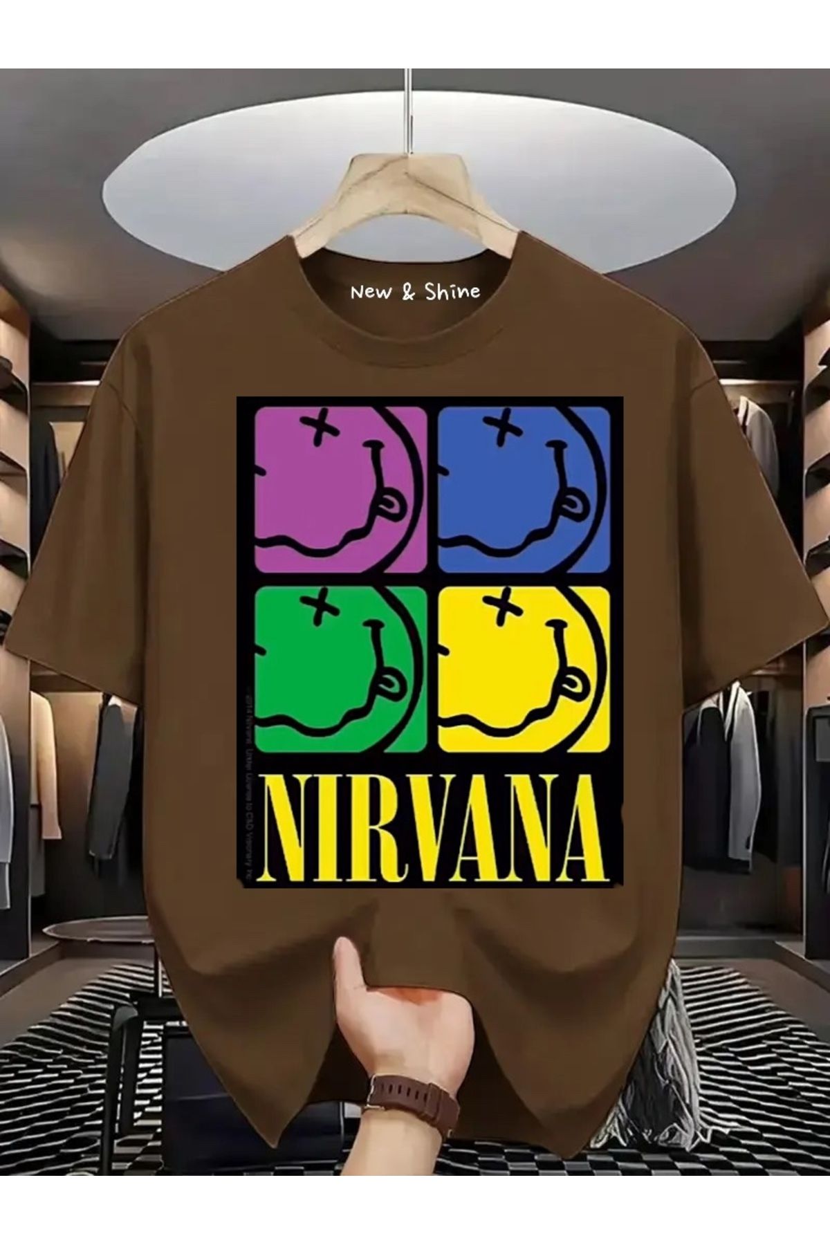 New Shine Nirvana Baskılı Oversize T-Shirt