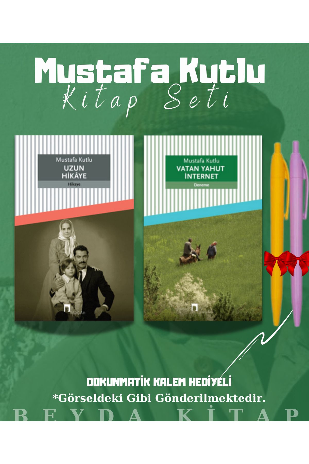 Dergah Yayınları Uzun Hikaye - Vatan Yahut İnternet - Mustafa Kutlu - Kitap Seti - Kalem Hediyeli
