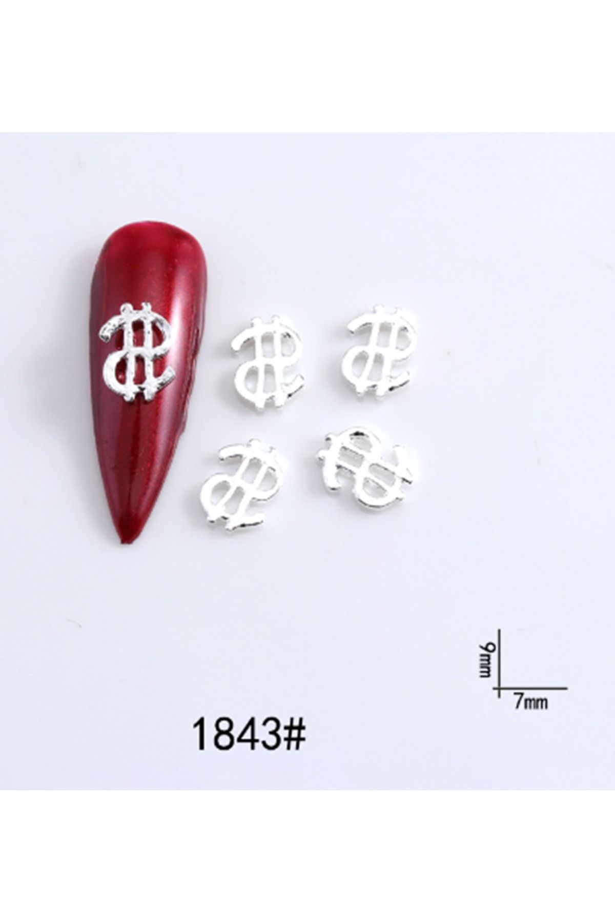 Beauty Box 5 Adet Dolar Tırnak Süsü Amerikan Doları Rich Girl Tırnak Süsleri Nail Charms Nail Art Objeleri