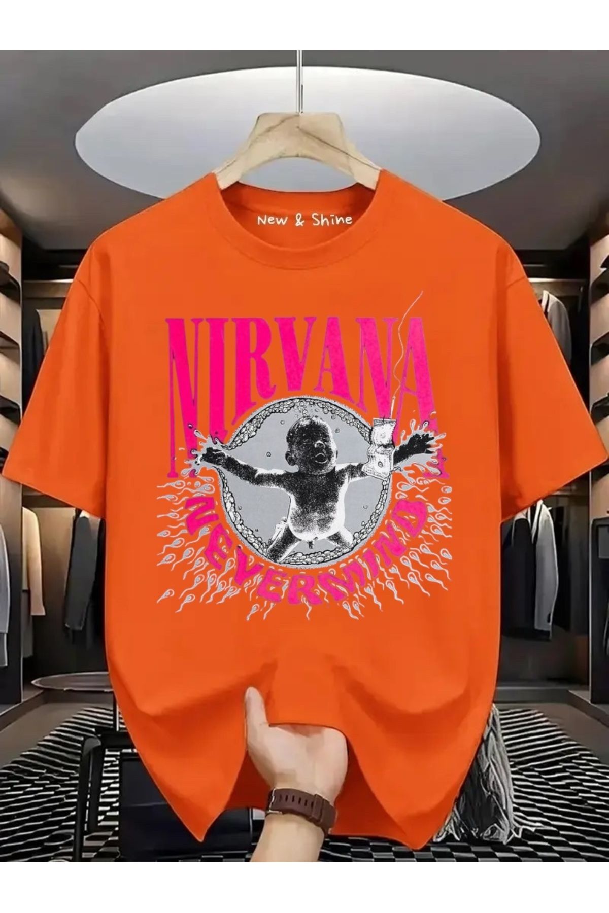 New Shine Nirvana Baskılı Oversize T-Shirt