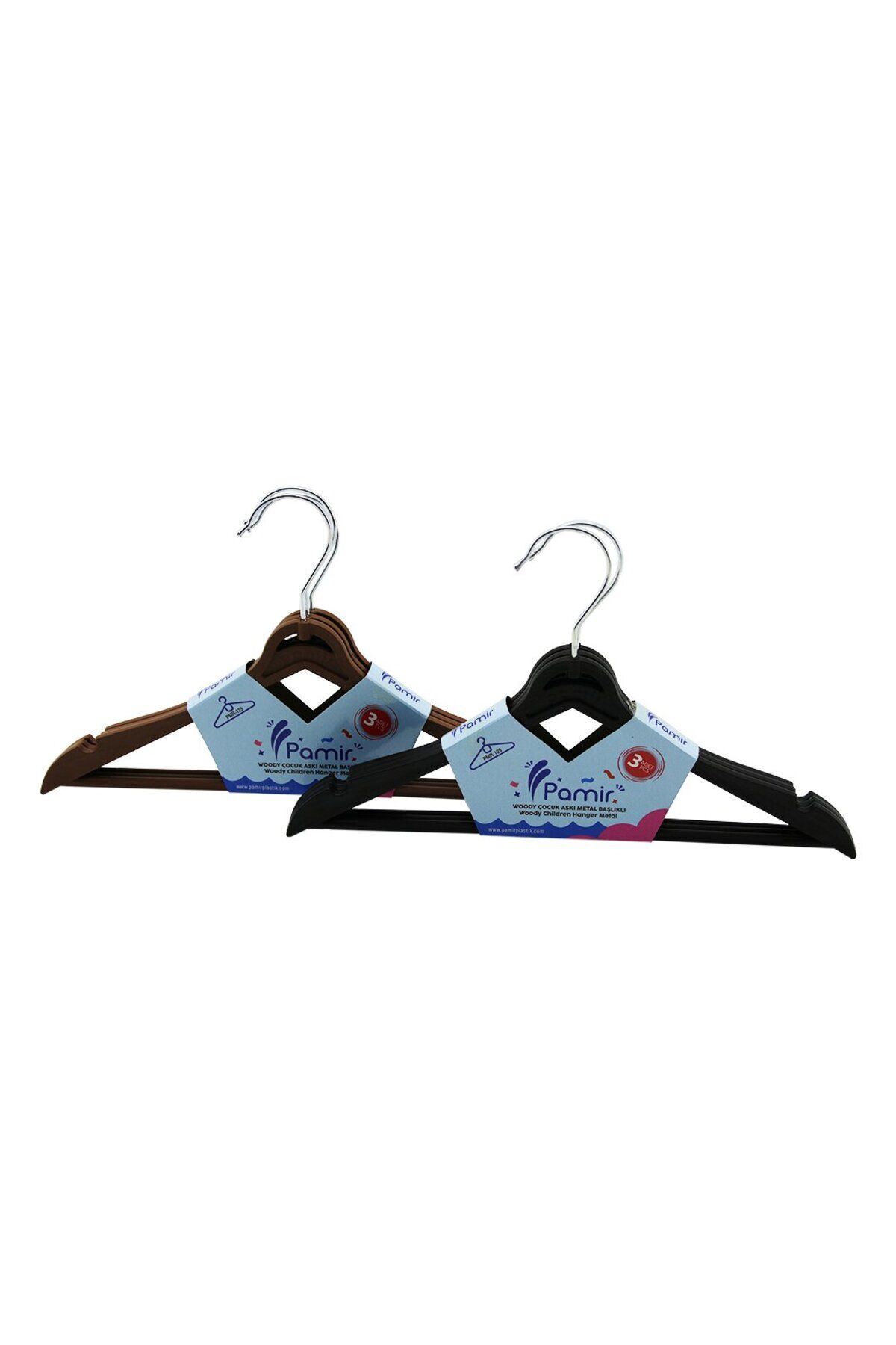teknotrust Eser 3PCS PLASTİK ÇOCUK ELBİSE ASKISI METAL BAŞLIKLI DRK 1107872