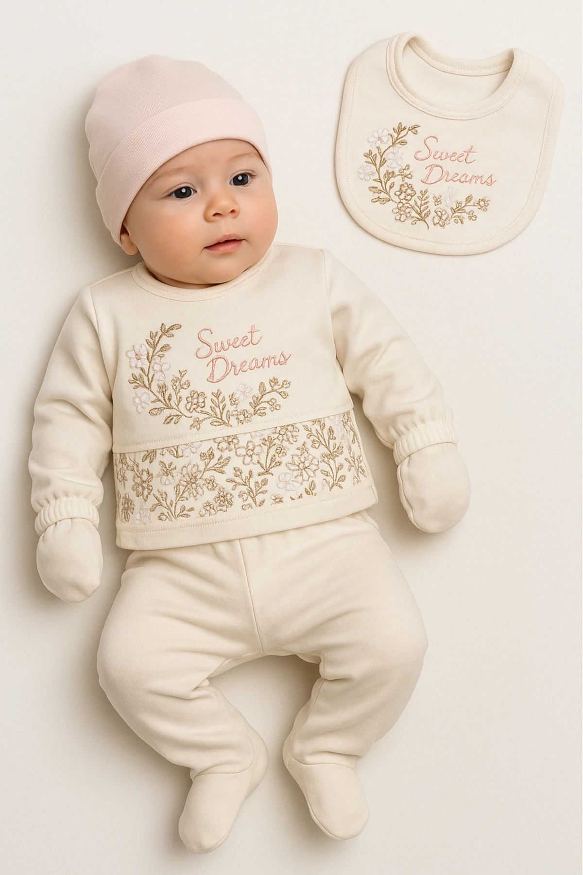 HAVUÇ BEBEK Babyim Dreams Nakışlı 5 Parça Hastane Çıkışı Seti