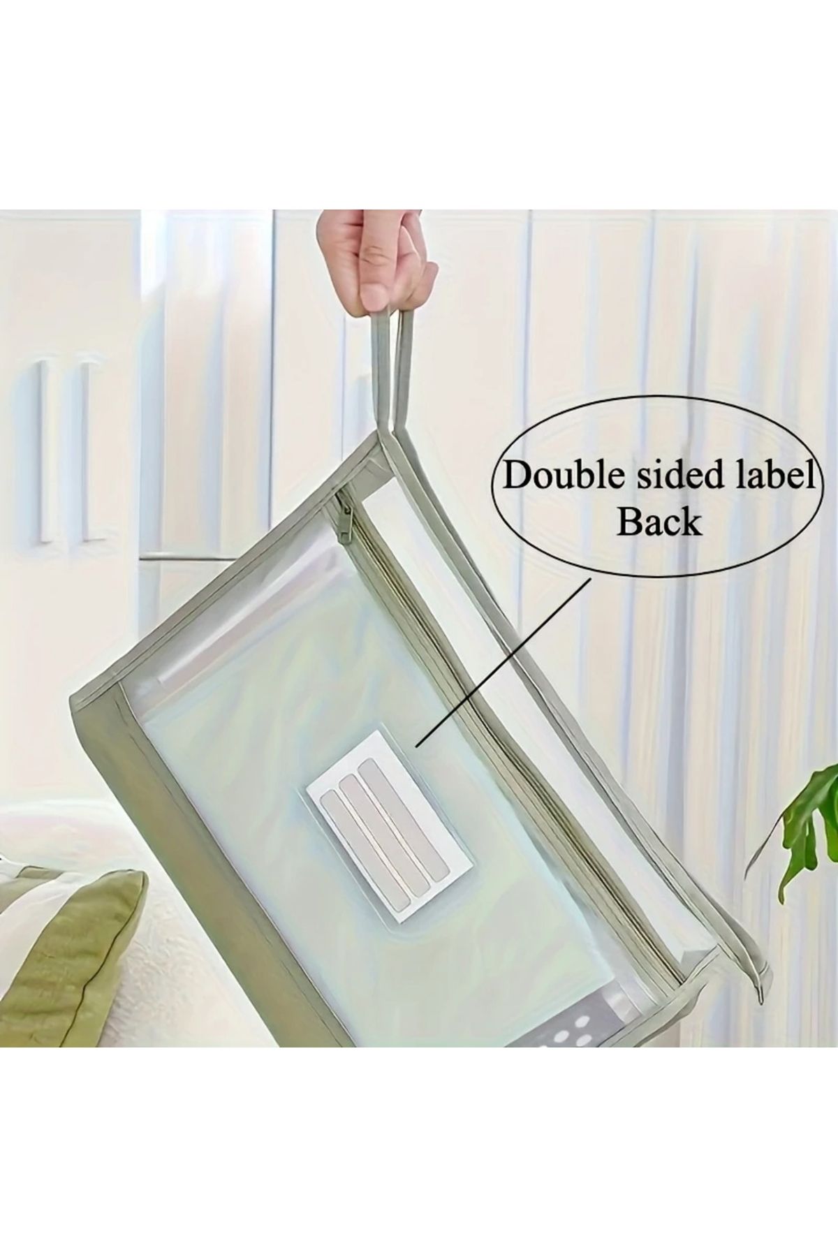 GlassySKY-Double Layer Zippered Transparent Mesh Storage Bag,School Office Work Organizer Briefcase 2
