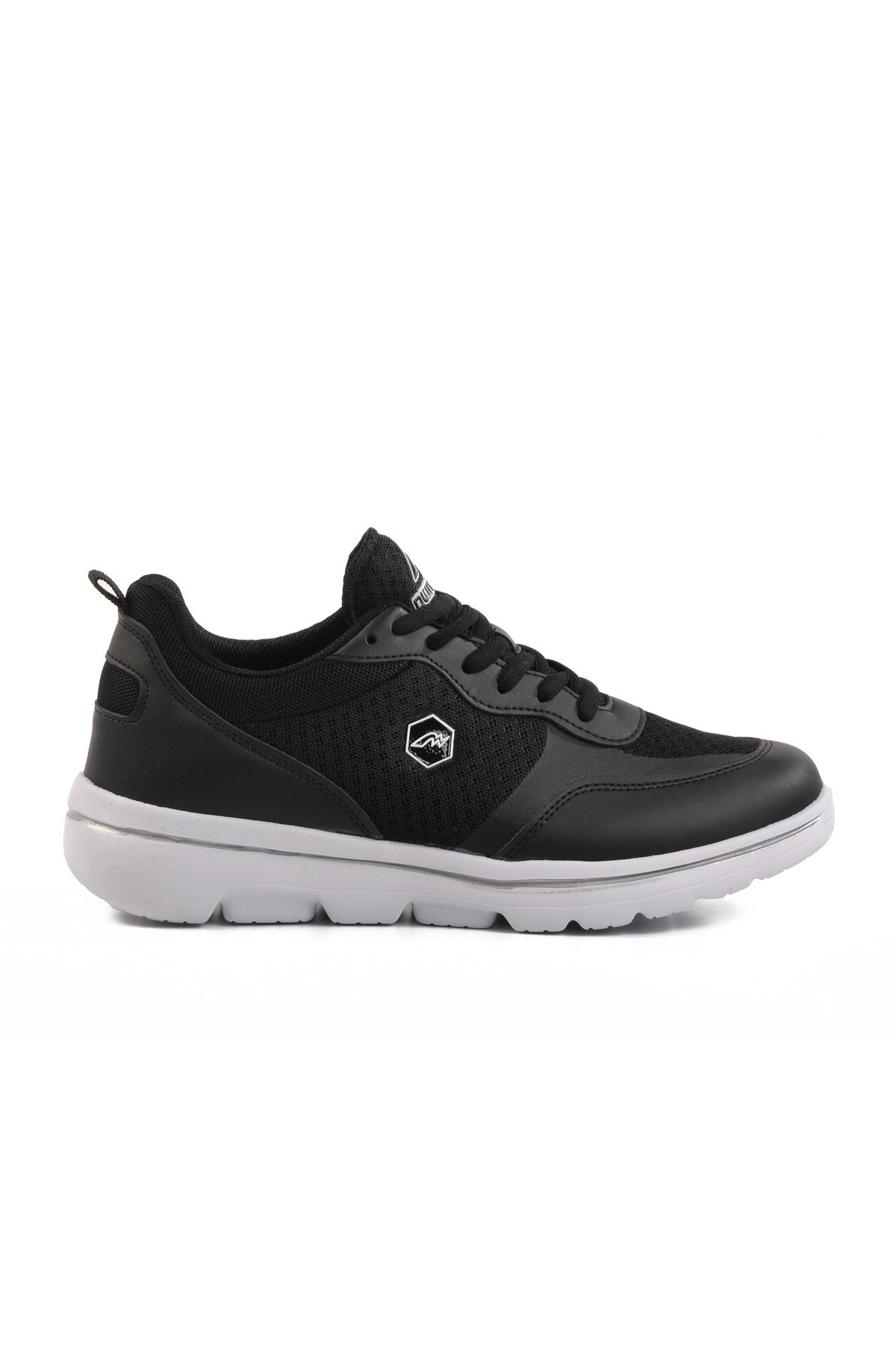 Aspor Siyah Beyaz Fileli Hafif Unisex Spor Ayakkabı