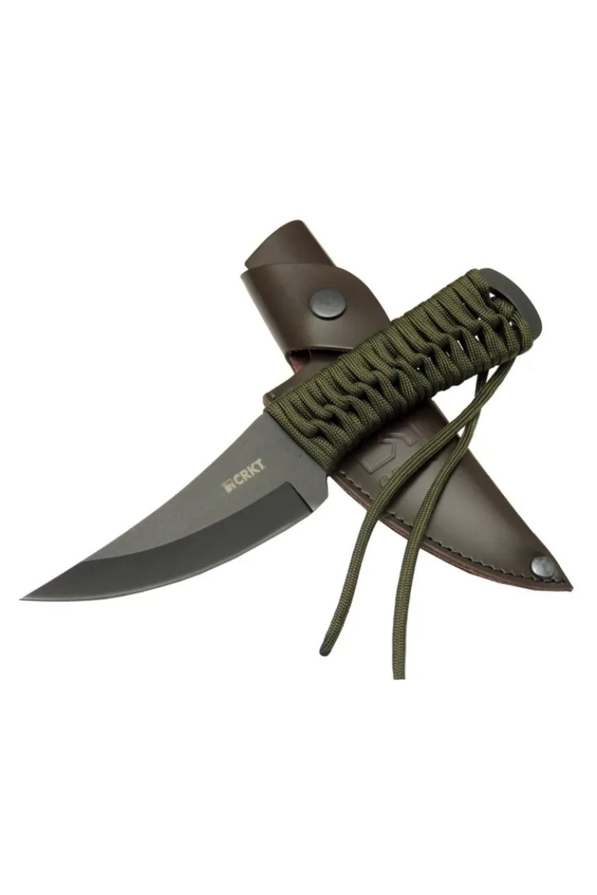 YNT İthalat Crkt Scrub Fixed 2712 Bk Siyah Kamp / Outdoor Bıçak 22,5cm - İpli Sap, Deri Kılıflı
