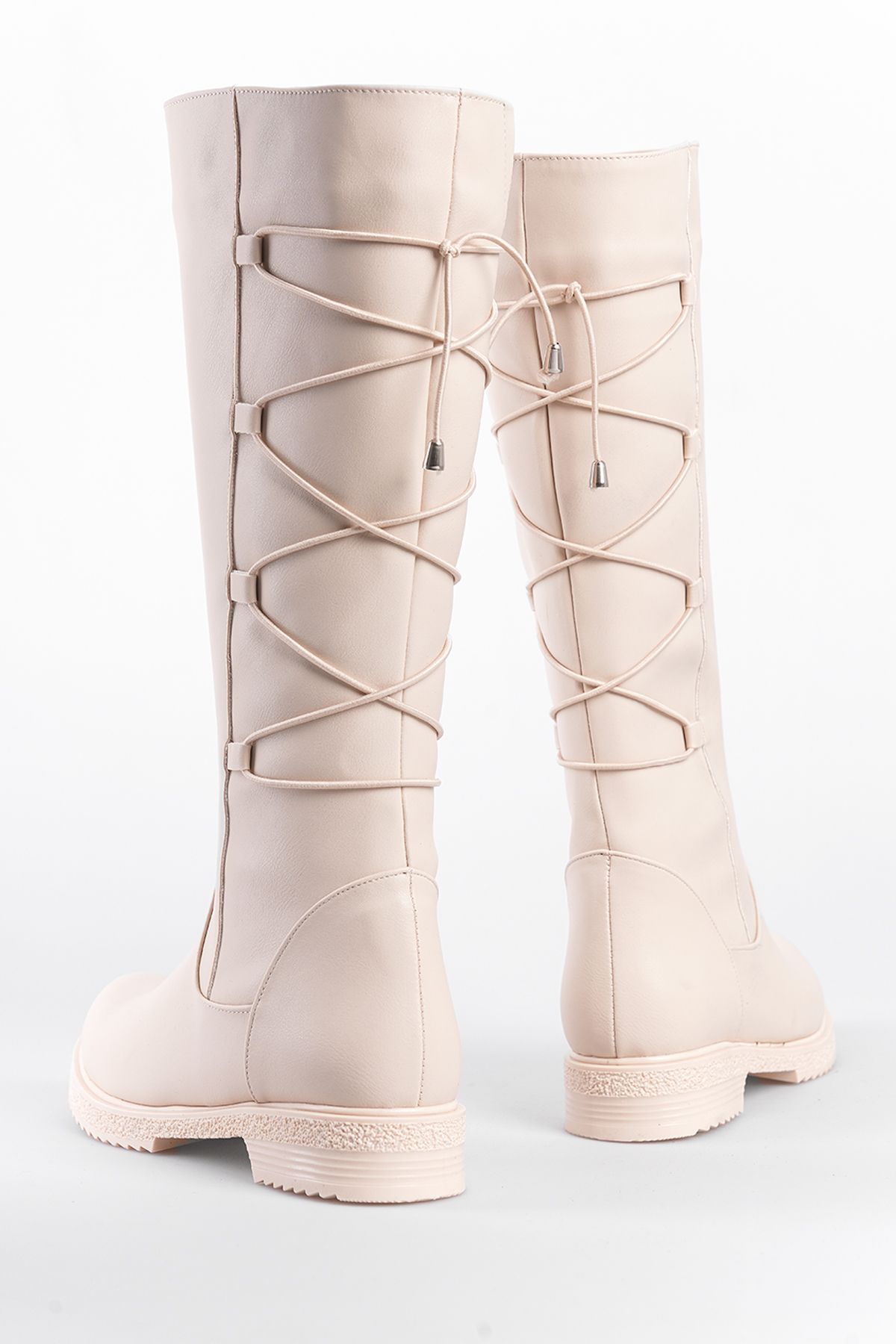 Capone Outfitters-Kniehohe Damenstiefel mit Schnürung hinten – seitlicher Reißverschluss 6
