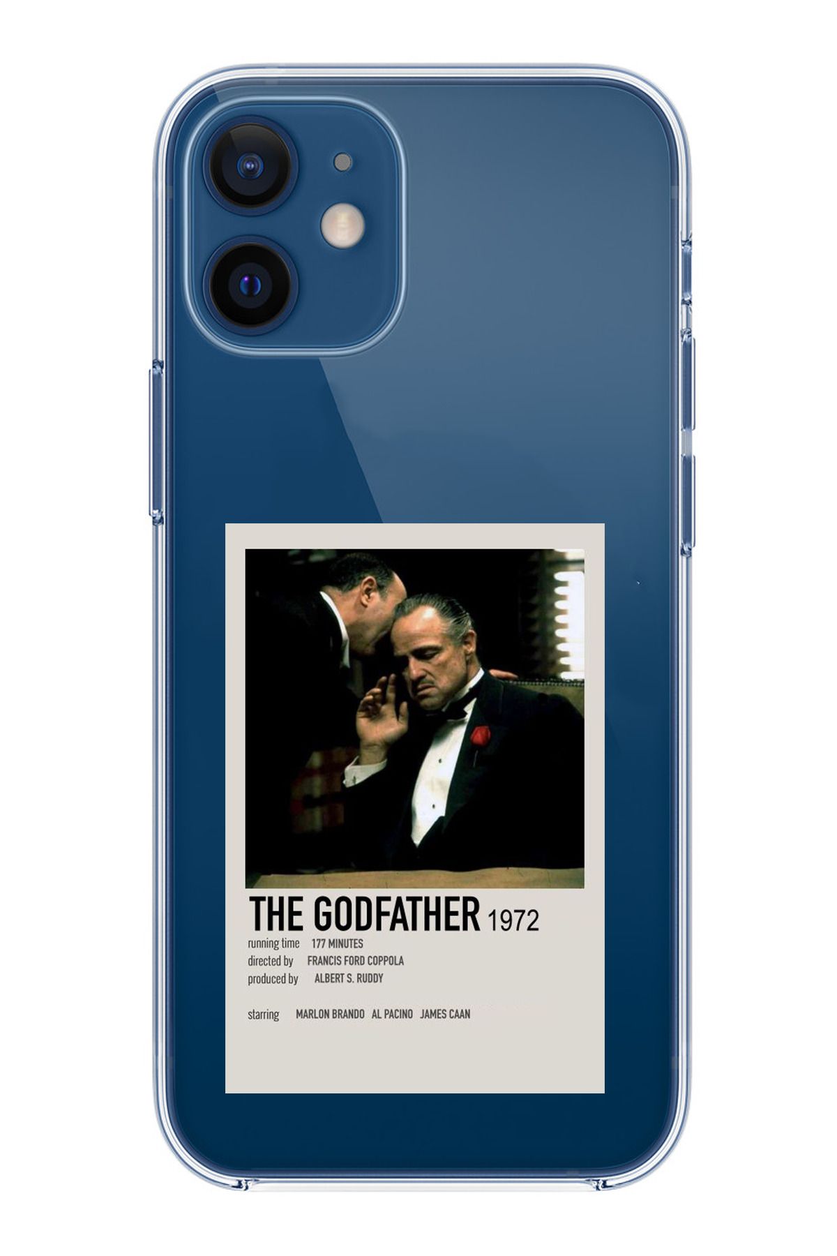 TechTree iPhone 12 Mini Uyumlu The GodFather Baba Poster Tasarımlı Şeffaf Silikon Kılıf